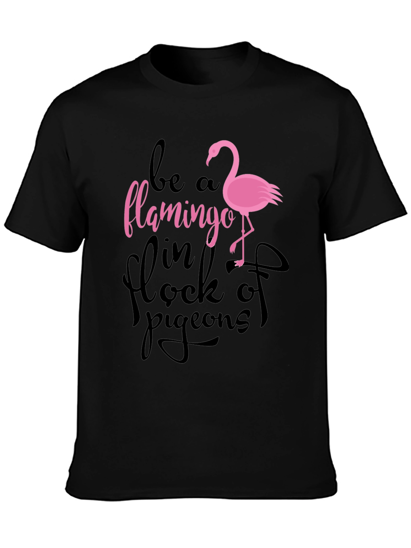 Black Be a Flamingo T-Shirt view 3