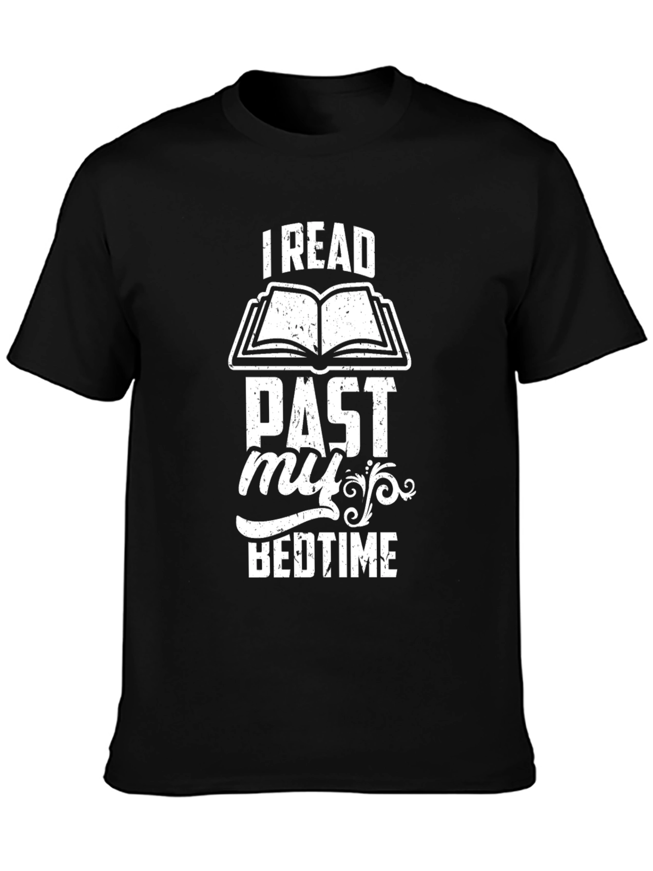 Black I Read Past My Bedtime T-Shirt view 3