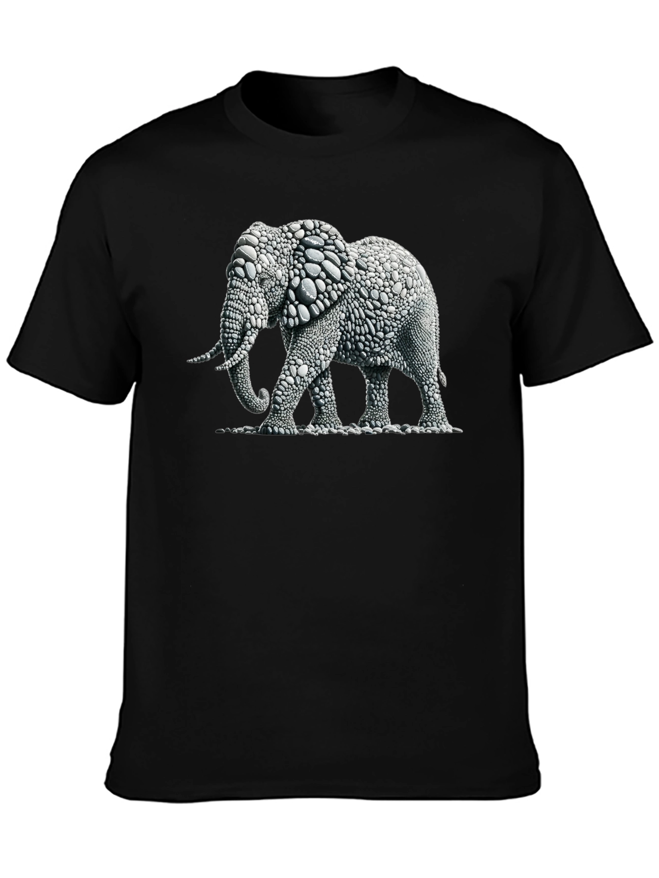Black Elephant Graphic Black T-Shirt view 3