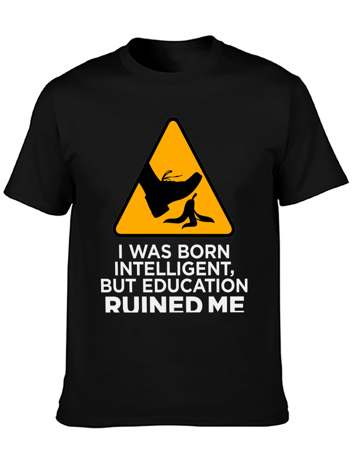 Black Funny "Education Ruined Me" Graphic Tee view 3
