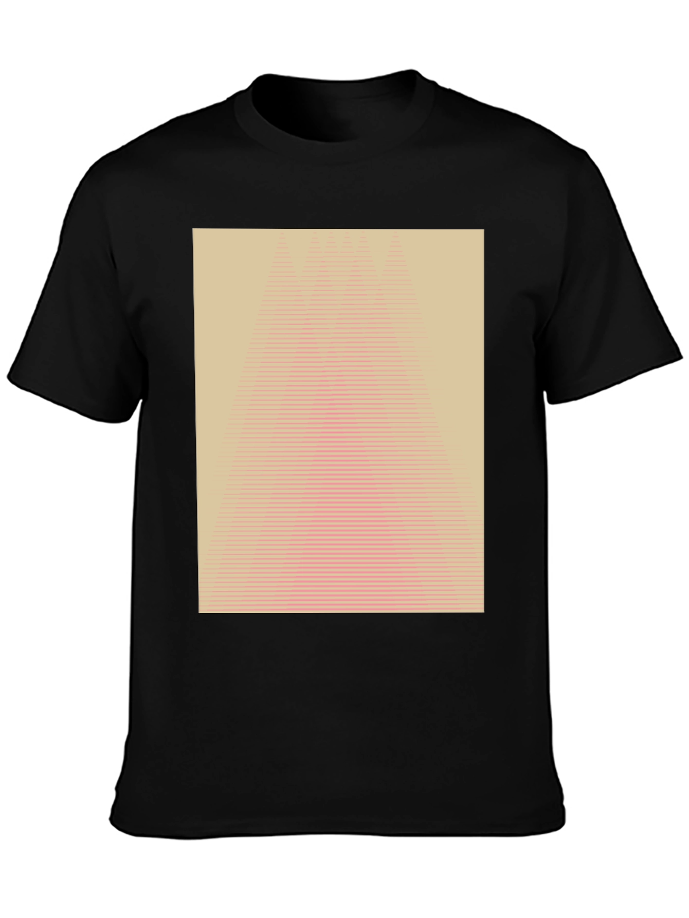 Black Geometric Illusion Tee - Modern Abstract Design view 3
