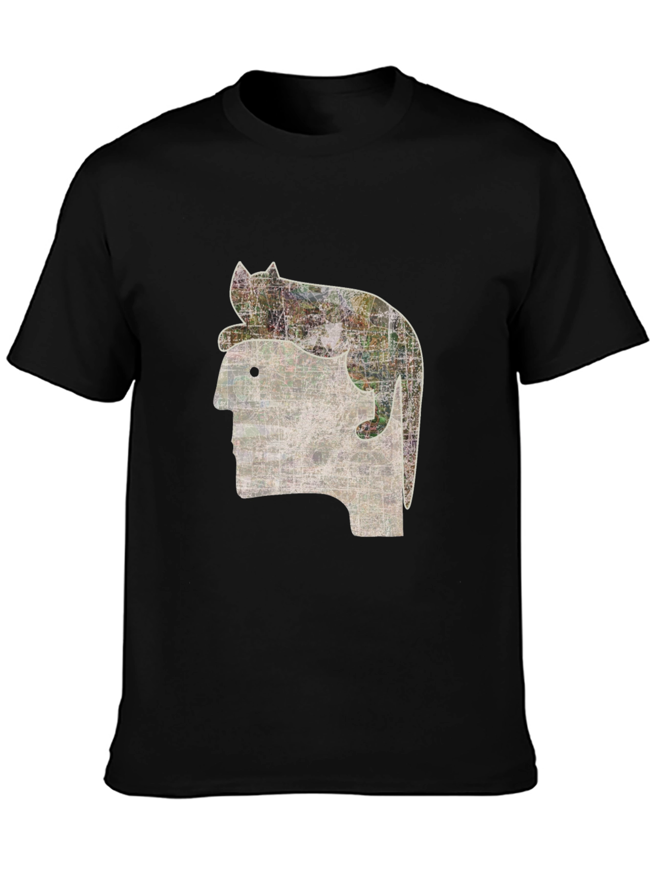 Black Cat on Head Graphic Tee - Quirky Unisex T-Shirt view 3