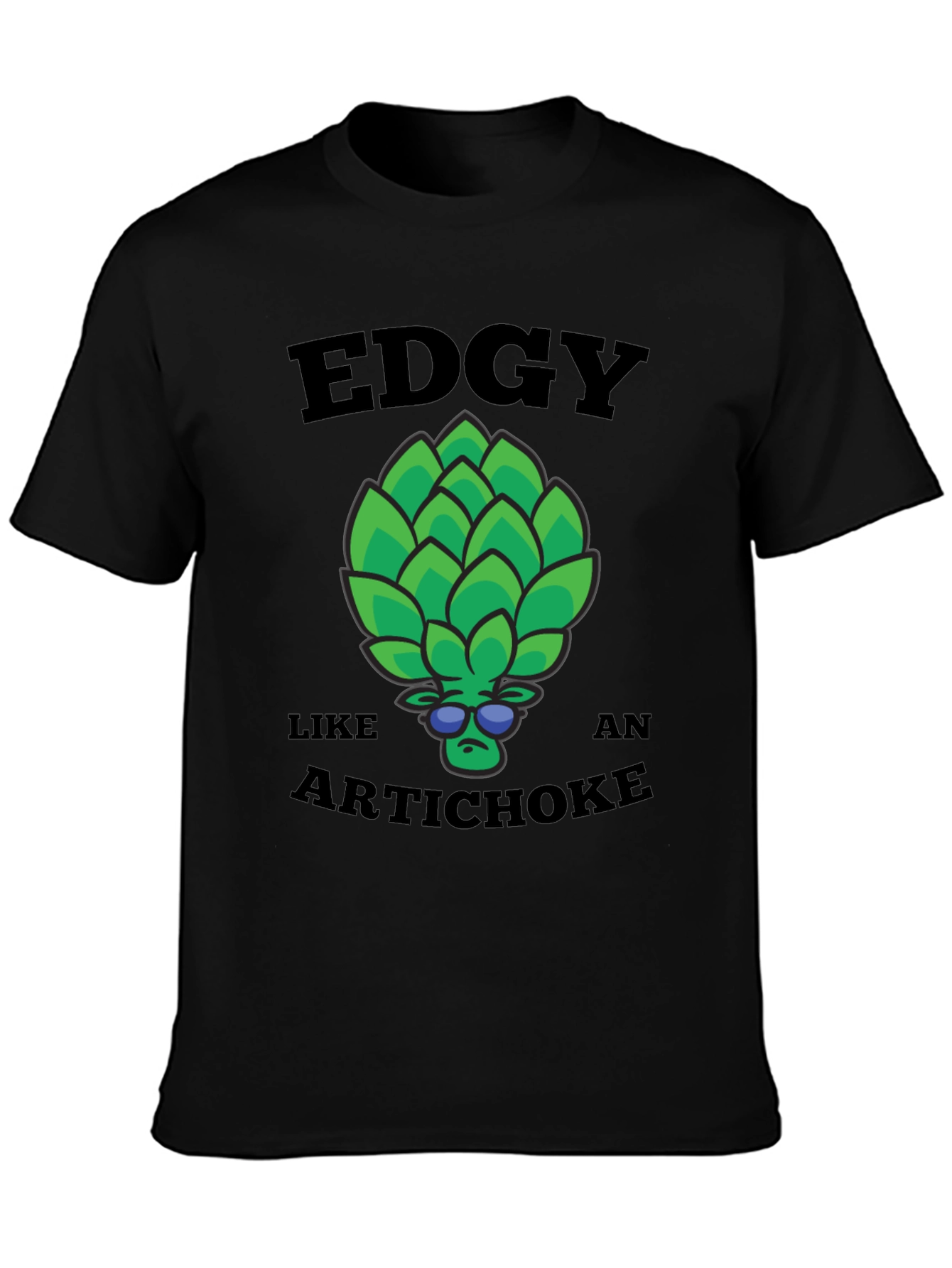Black Edgy Artichoke Graphic Tee - Cool & Quirky view 3