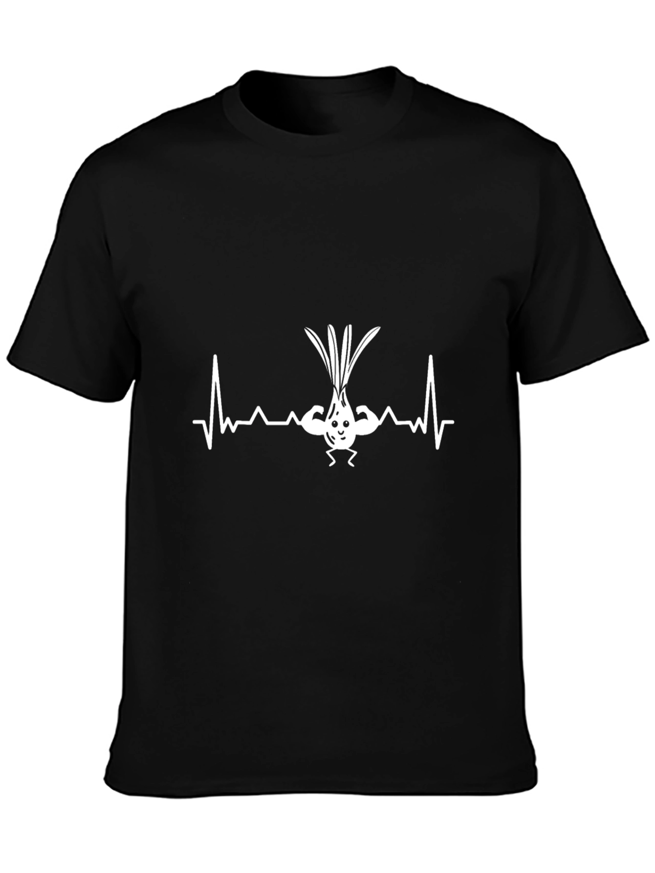 Muscular Leek Heartbeat Black T-Shirt - 3