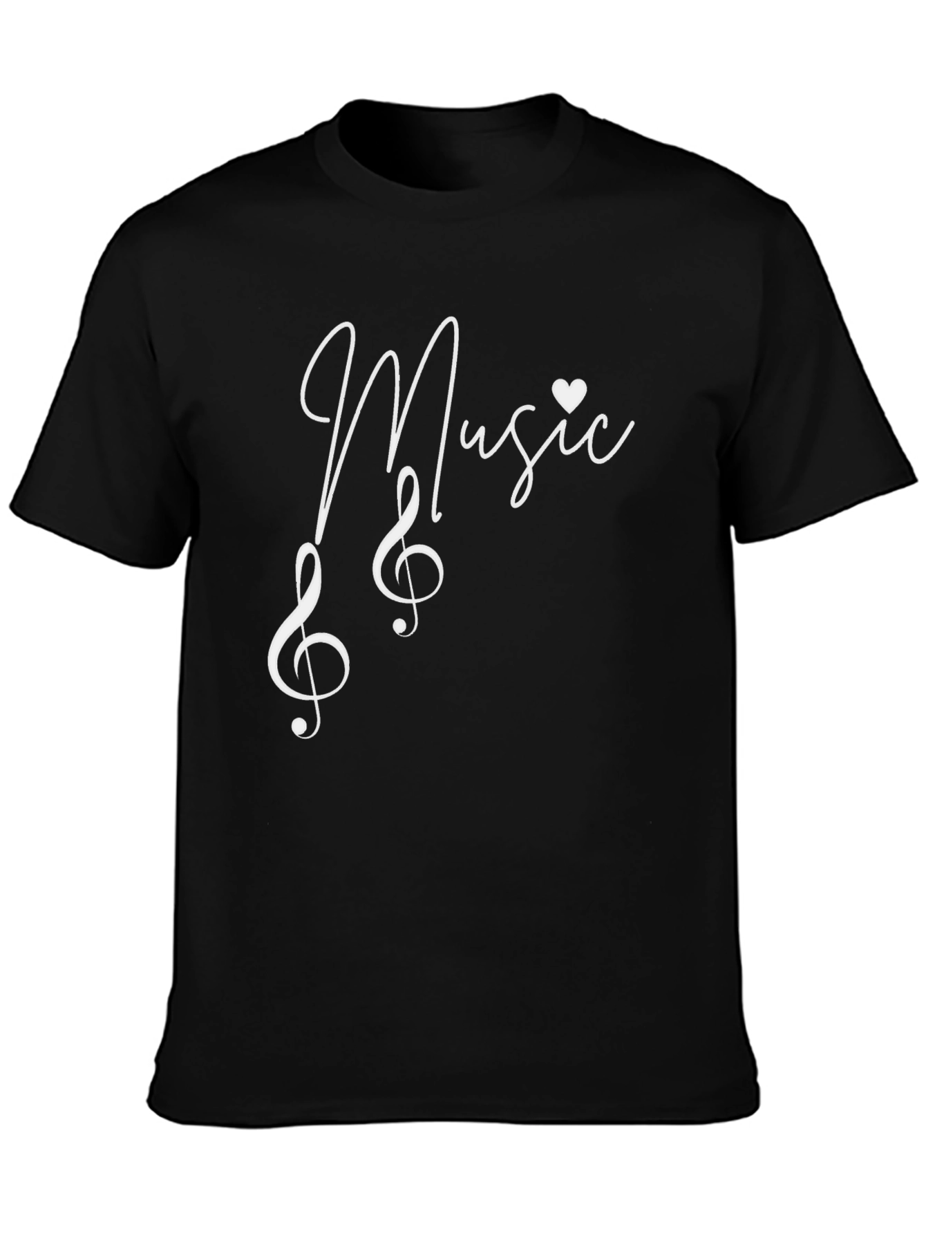 Black Music Heartbeat T-Shirt - Classic Tee for Musicians view 3
