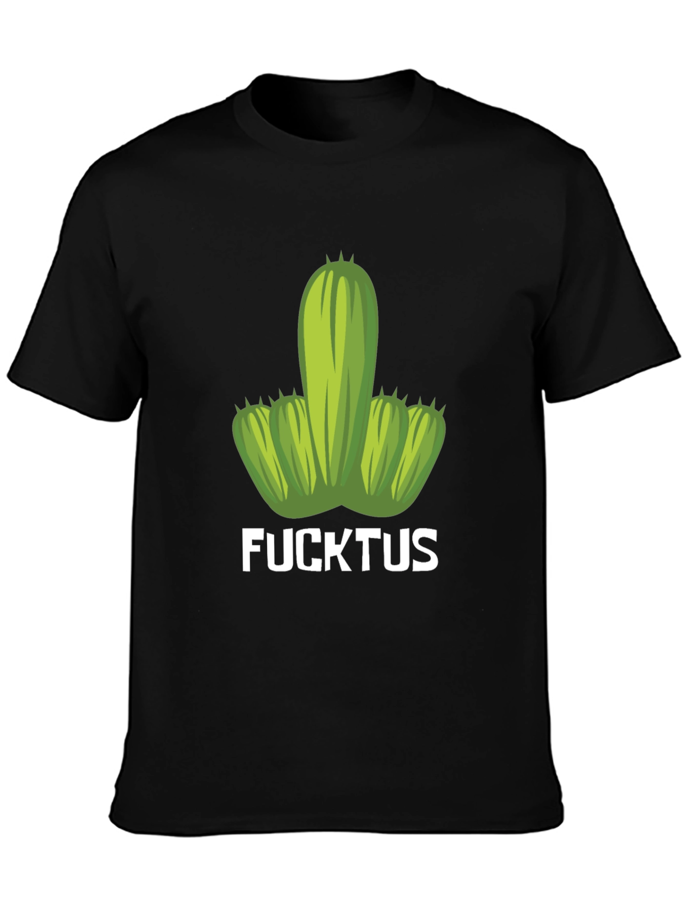 Black Funny Cactus T-Shirt - Adult Humor Novelty Tee view 3