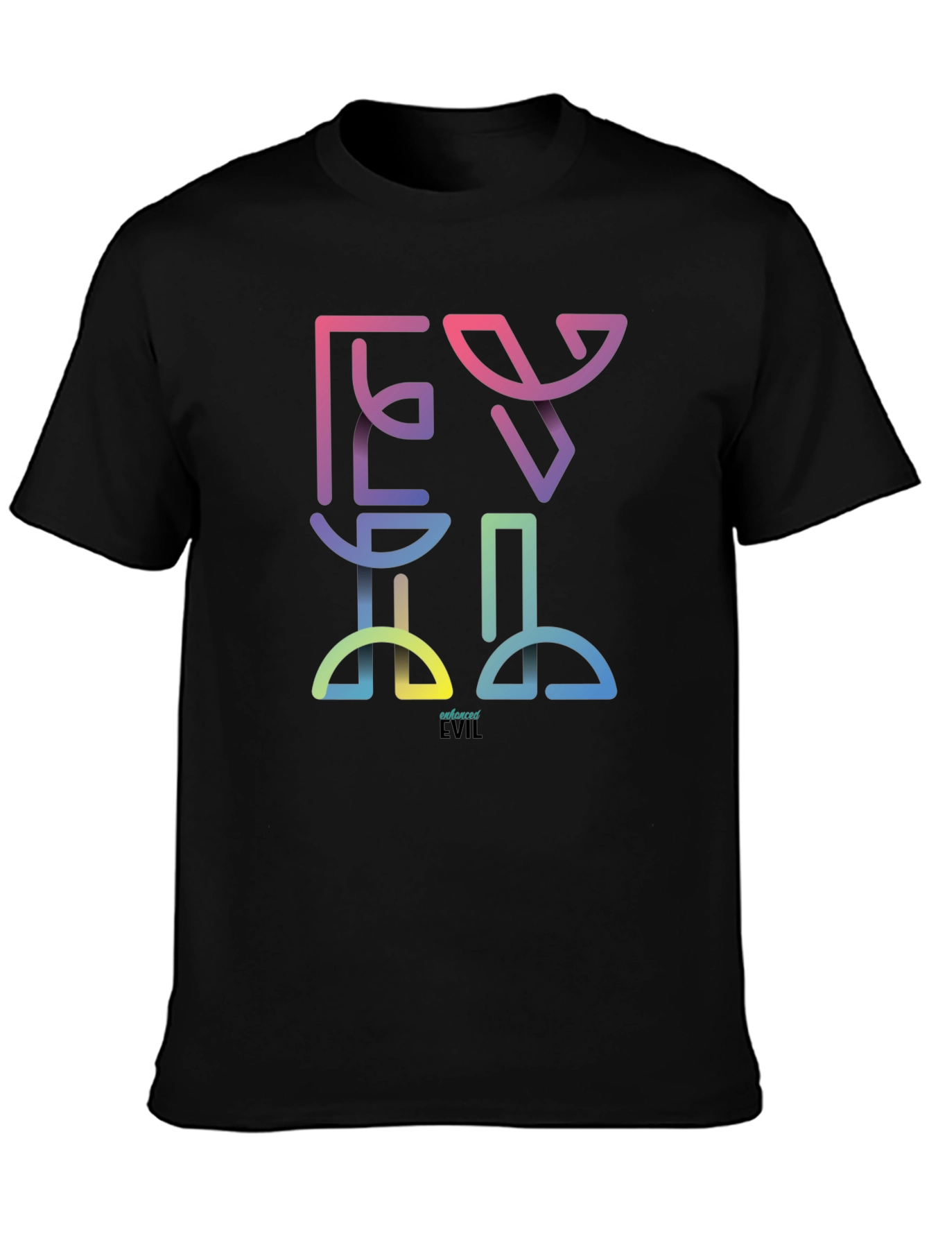 Black Enhanced Evil Rainbow T-Shirt view 3