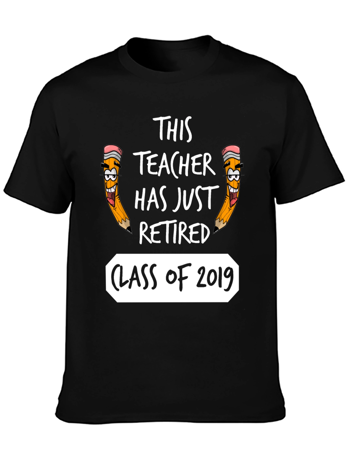 Black Retired Teacher 2019 Class T-Shirt view 3