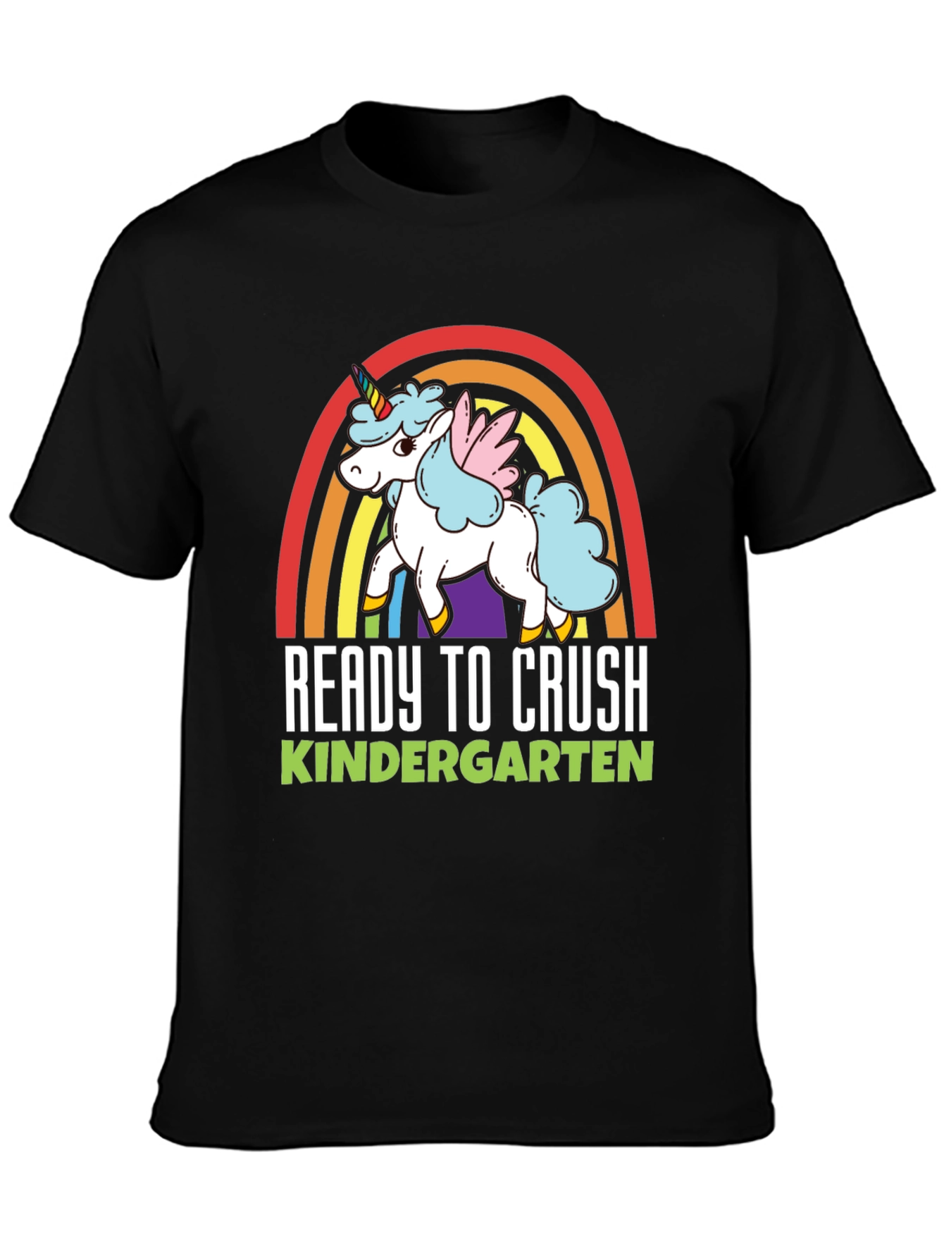 Black Ready to Crush Kindergarten Unicorn T-Shirt view 3