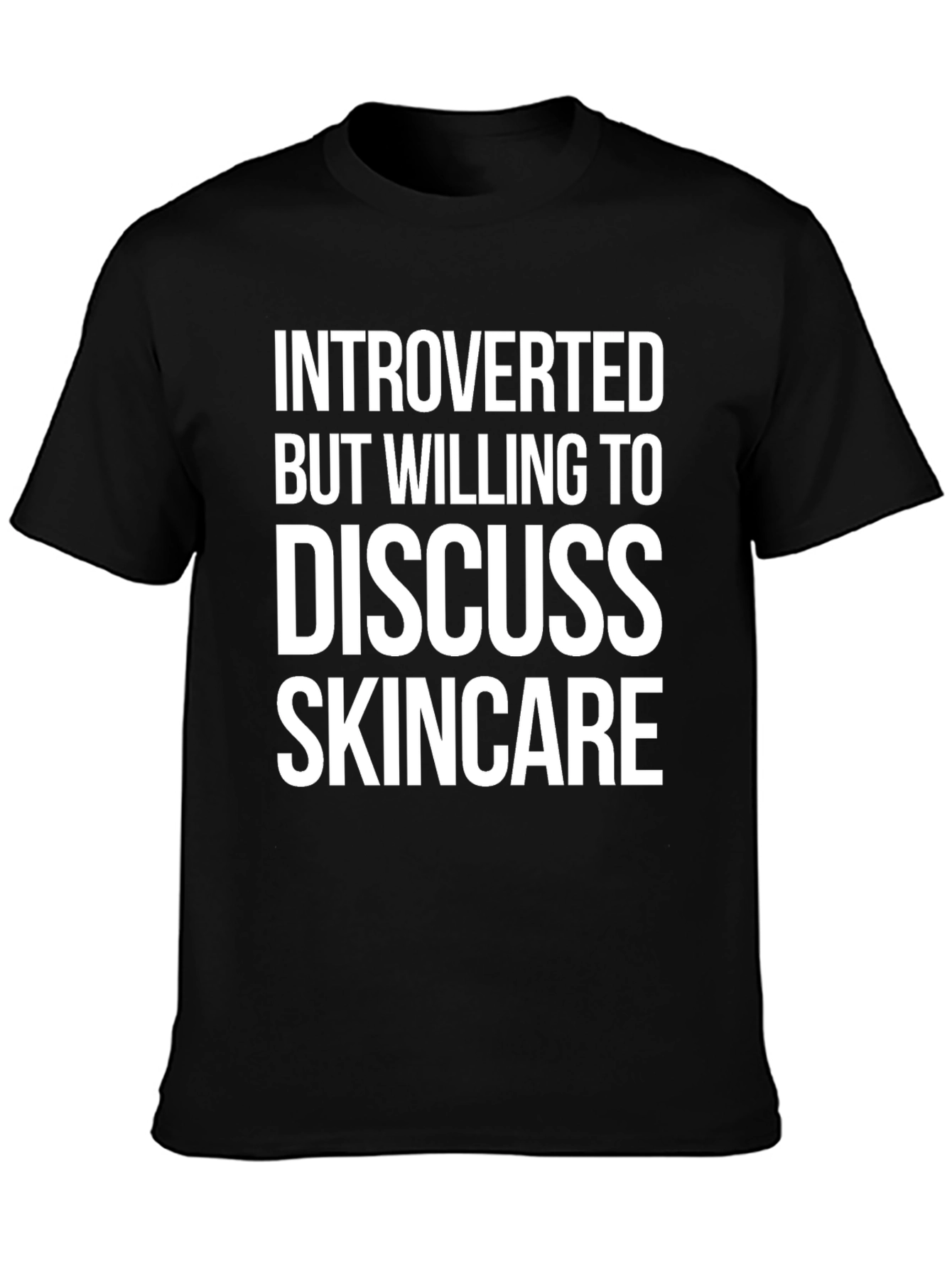 Introverted Skincare T-Shirt - Black Cotton Tee - 3