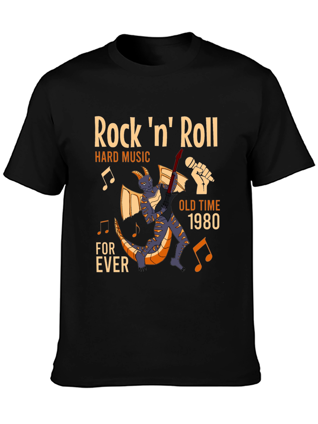 Black Rock 'n' Roll Dragon Graphic Tee view 3