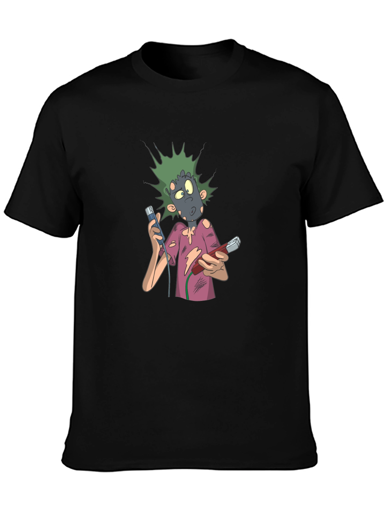 Black Cartoon Character Graphic T-Shirt view 3