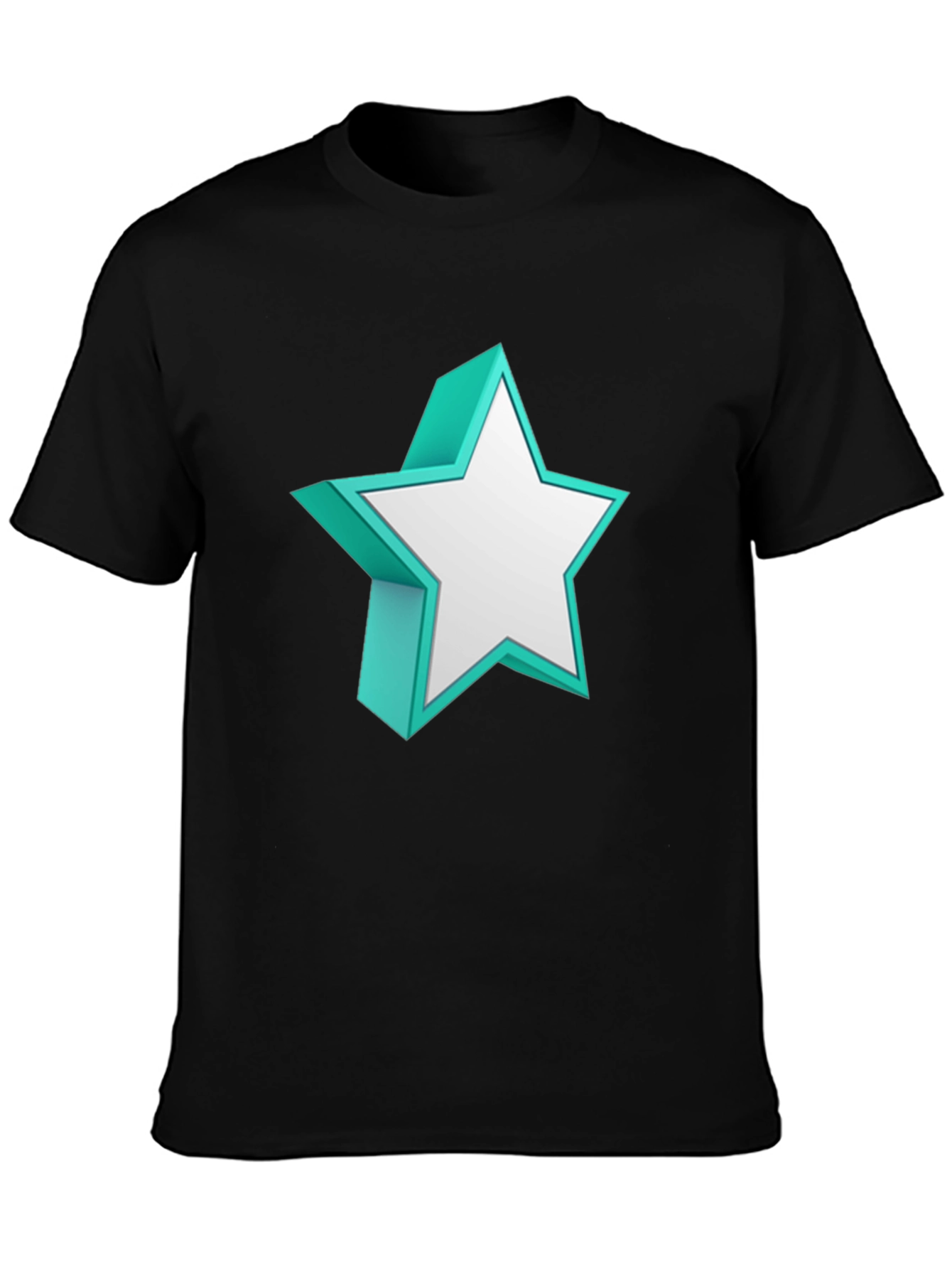 Black 3D Star Graphic Tee - Bold Style Statement view 3