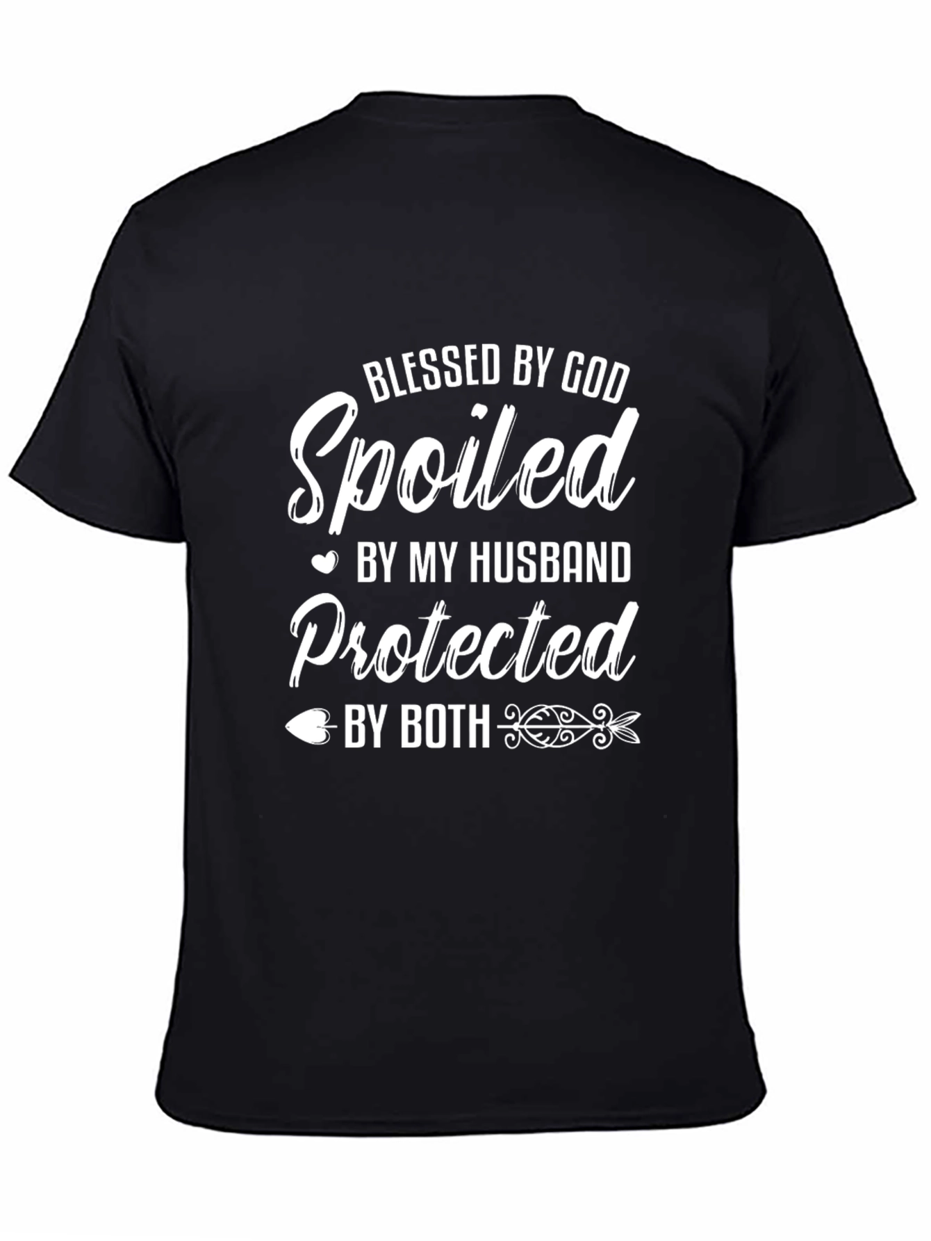 Black Blessed Spoiled Protected T-Shirt Husband Gift view 4