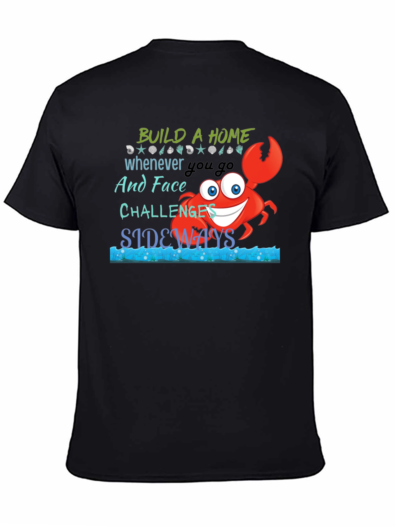 Black Build A Home Crab Graphic T-Shirt view 4