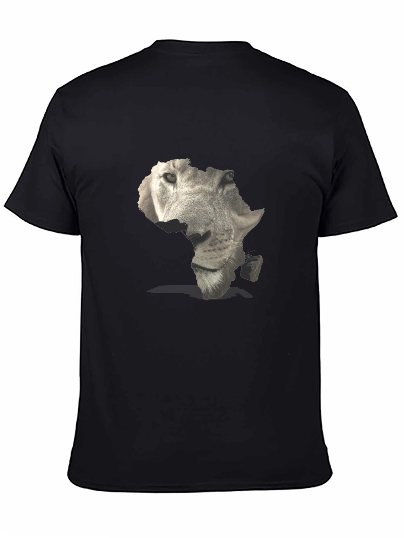 Black Africa Lion Face Graphic Tee - Black view 4