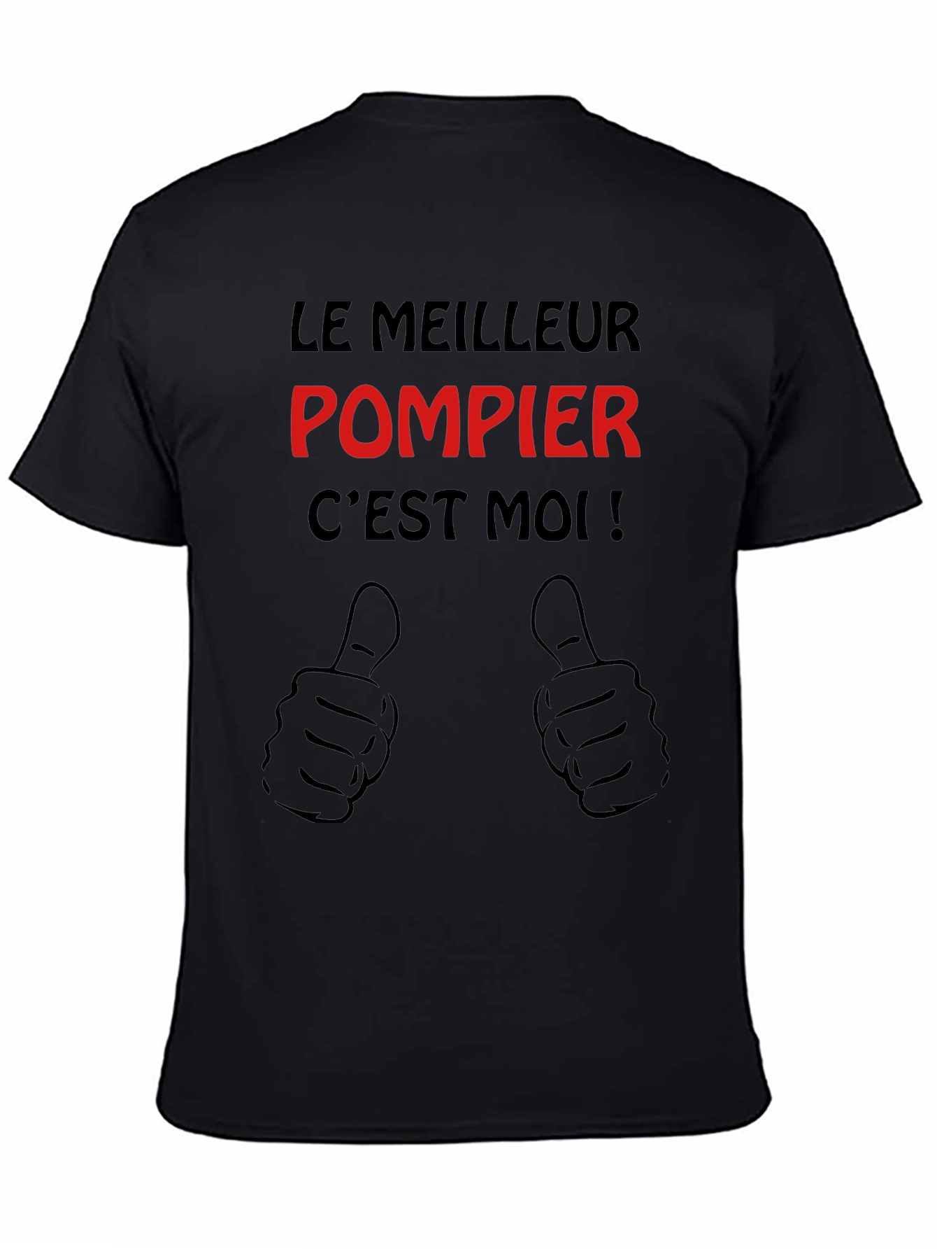 Black Le Meilleur Pompier C'est Moi Black T-Shirt view 4