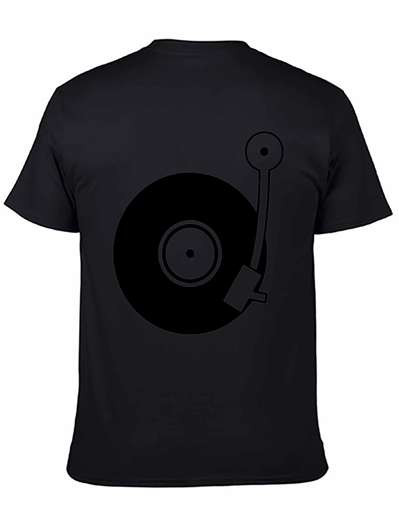 Black Vintage Turntable Graphic T-Shirt - Black view 4