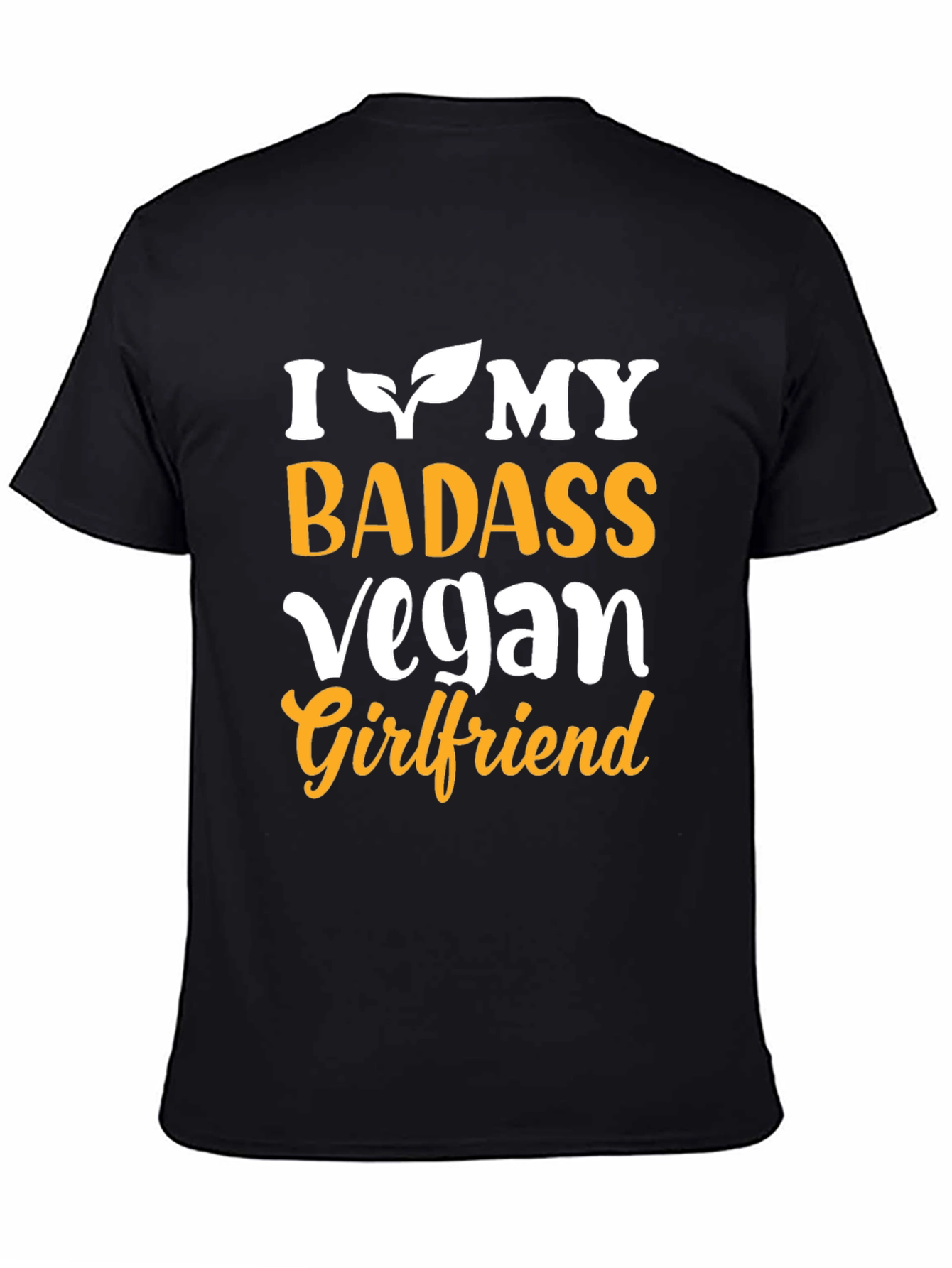 Black I Heart My Badass Vegan Girlfriend Graphic Tee view 4