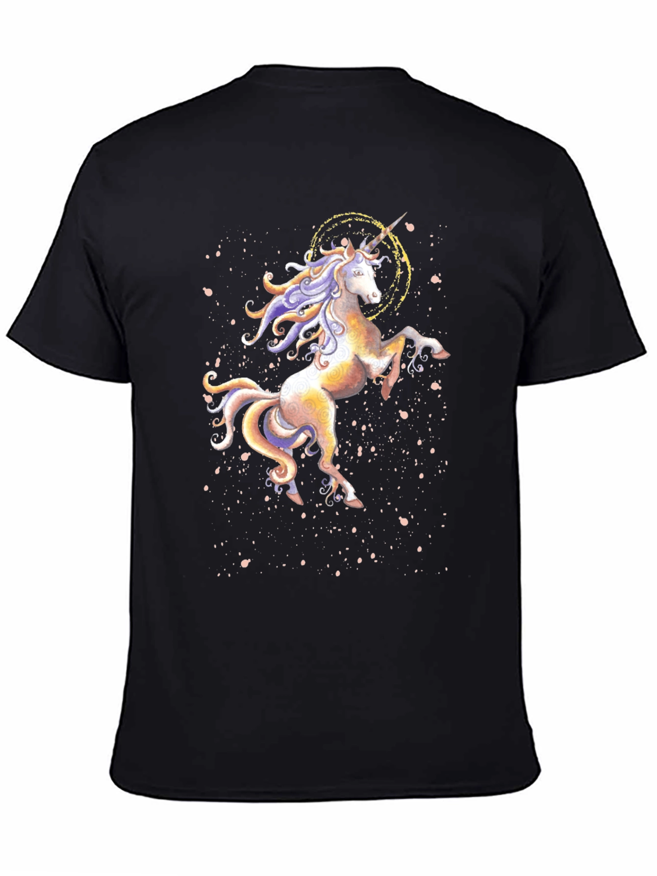 Black Unicorn Graphic Print Black T-Shirt view 4