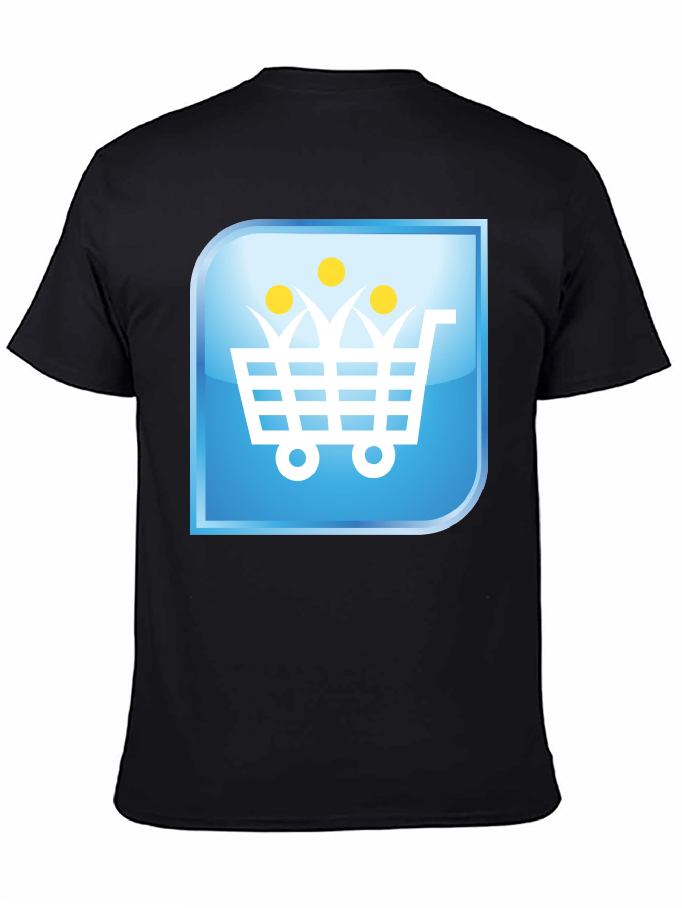 Black Shopping Cart People Black T-Shirt view 4