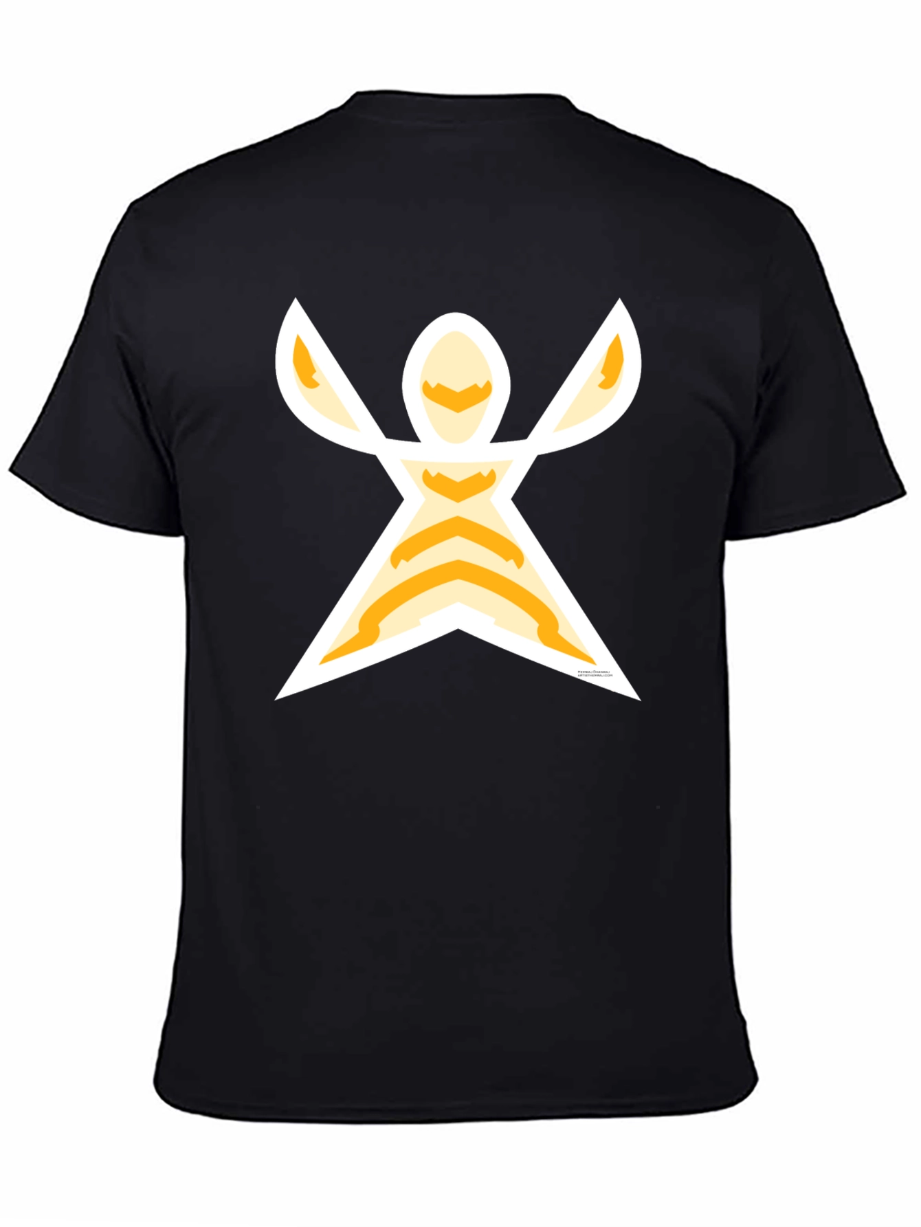 Black Graphic Tee: Abstract Figure Print, Black view 4