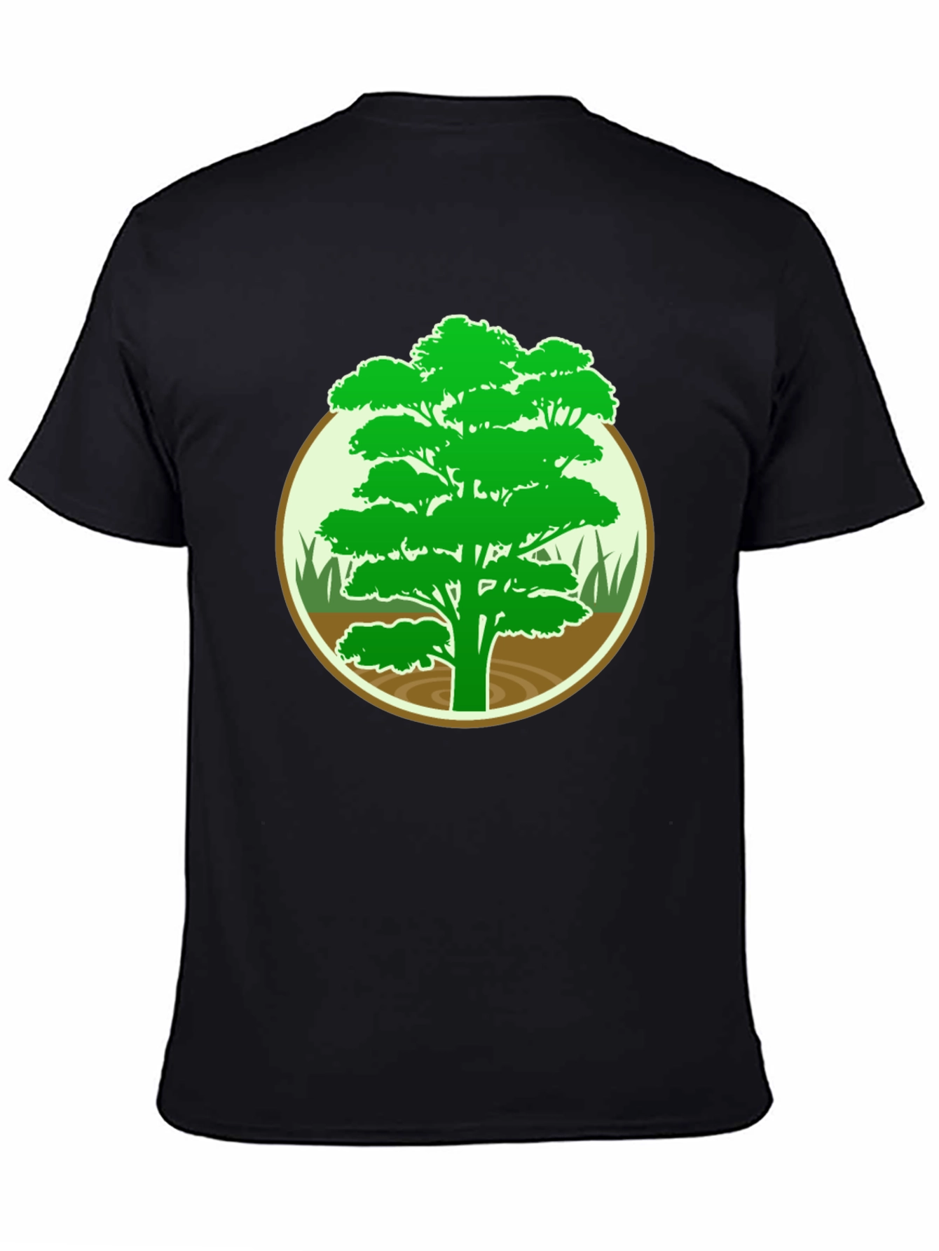Black Nature Tree Graphic Tee - Men's Black T-Shirt view 4