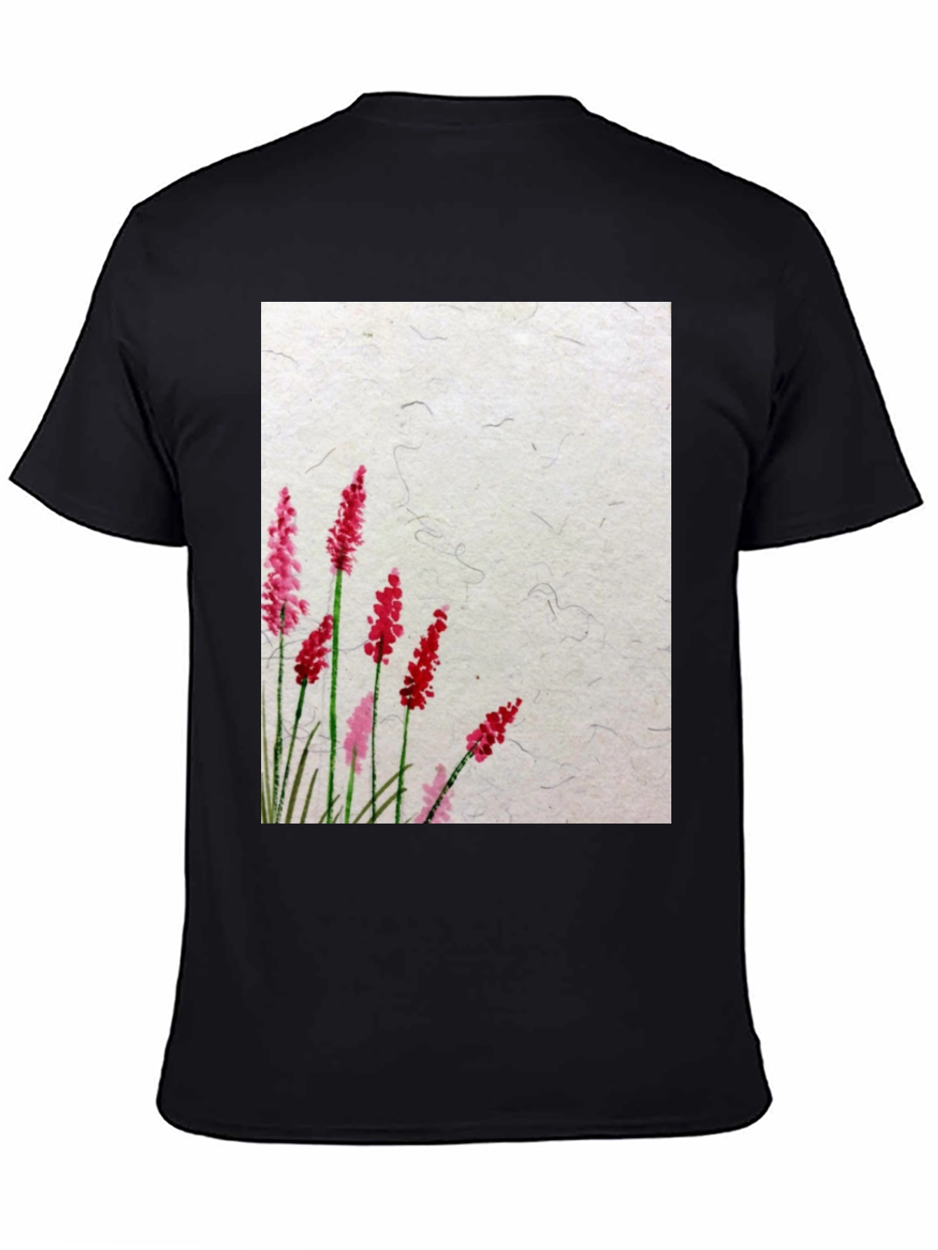 Black Floral Print Crew Neck T-Shirt view 4