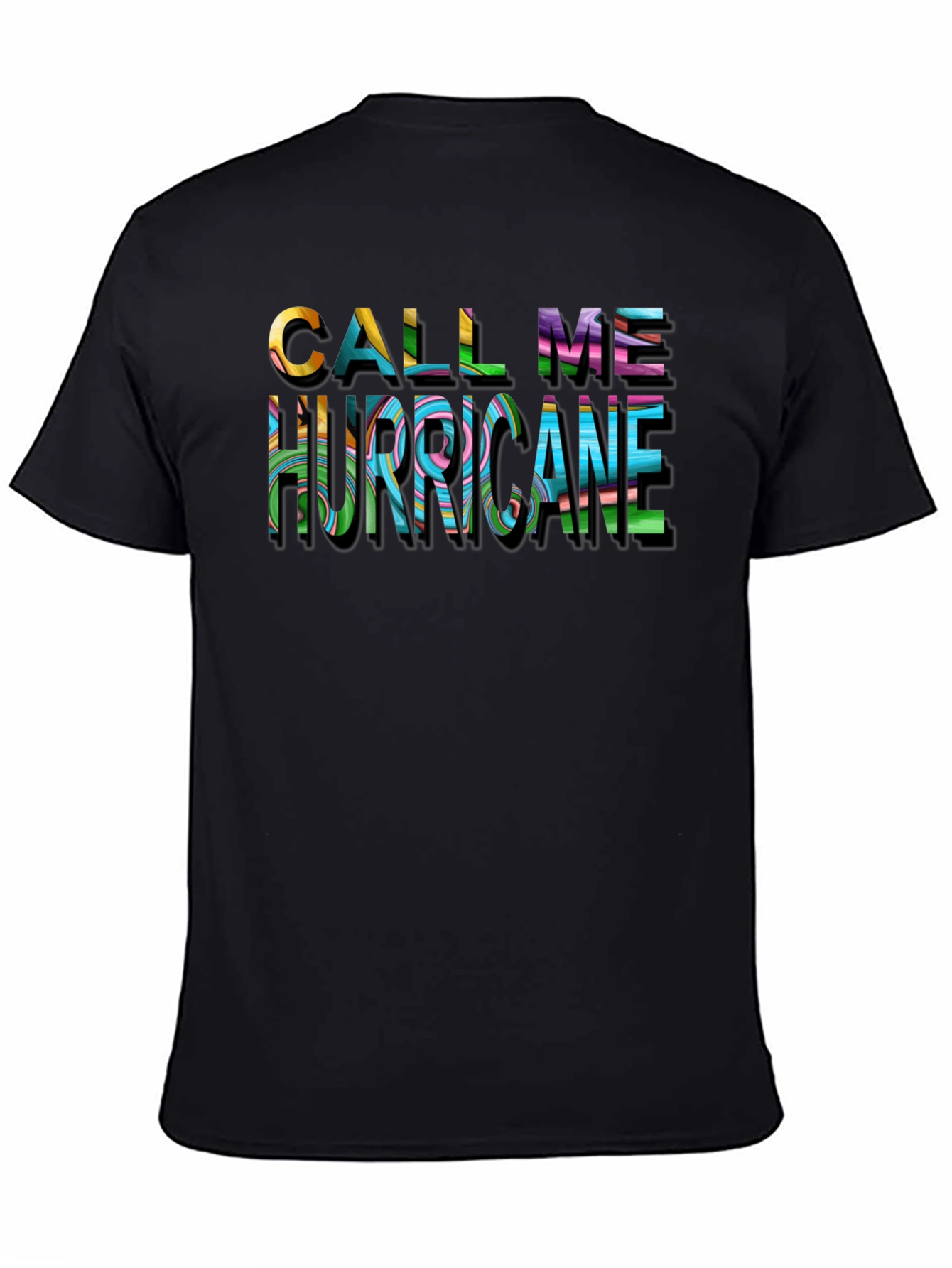 Black Call Me Hurricane Graphic Tee - Soft Cotton view 4