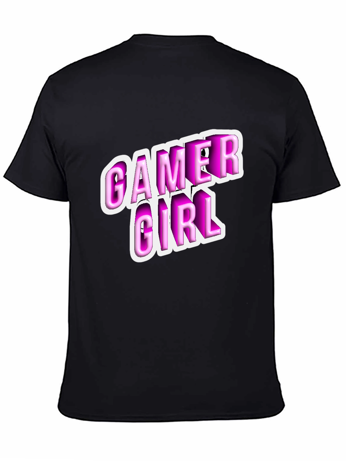 Black Gamer Girl Black T-Shirt - Playful Style view 4