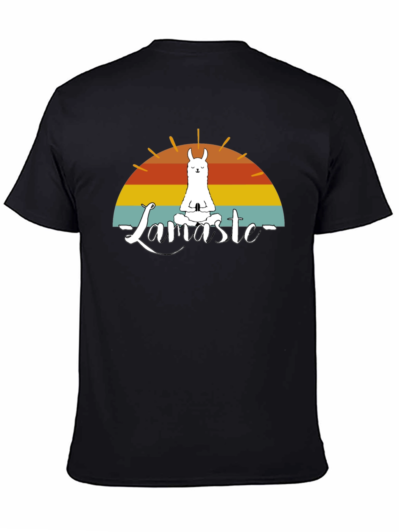 Black Namaste Llama T-Shirt - Zen Vibes view 4