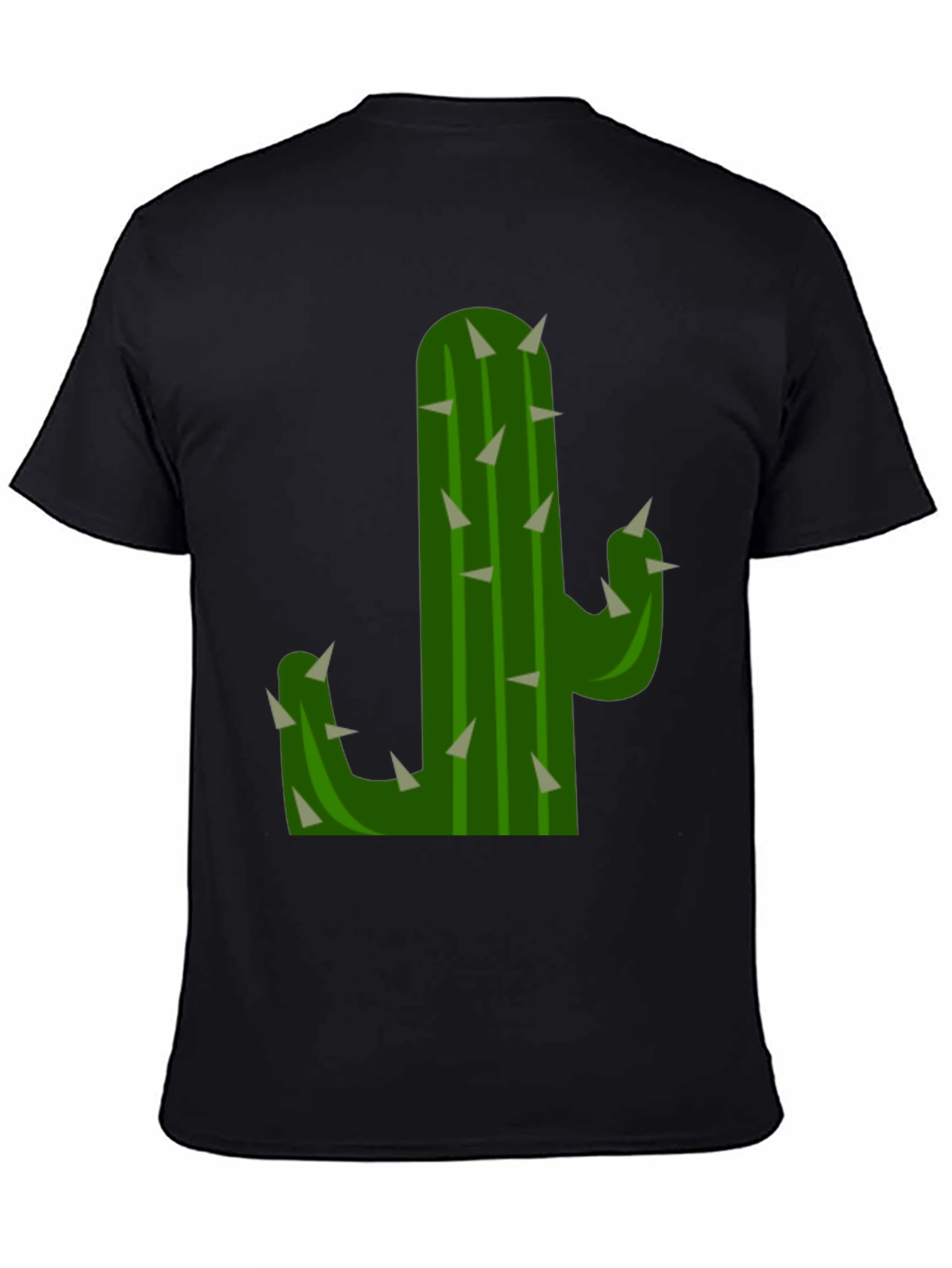Black Cactus Graphic Tee - Black Cotton T-Shirt view 4