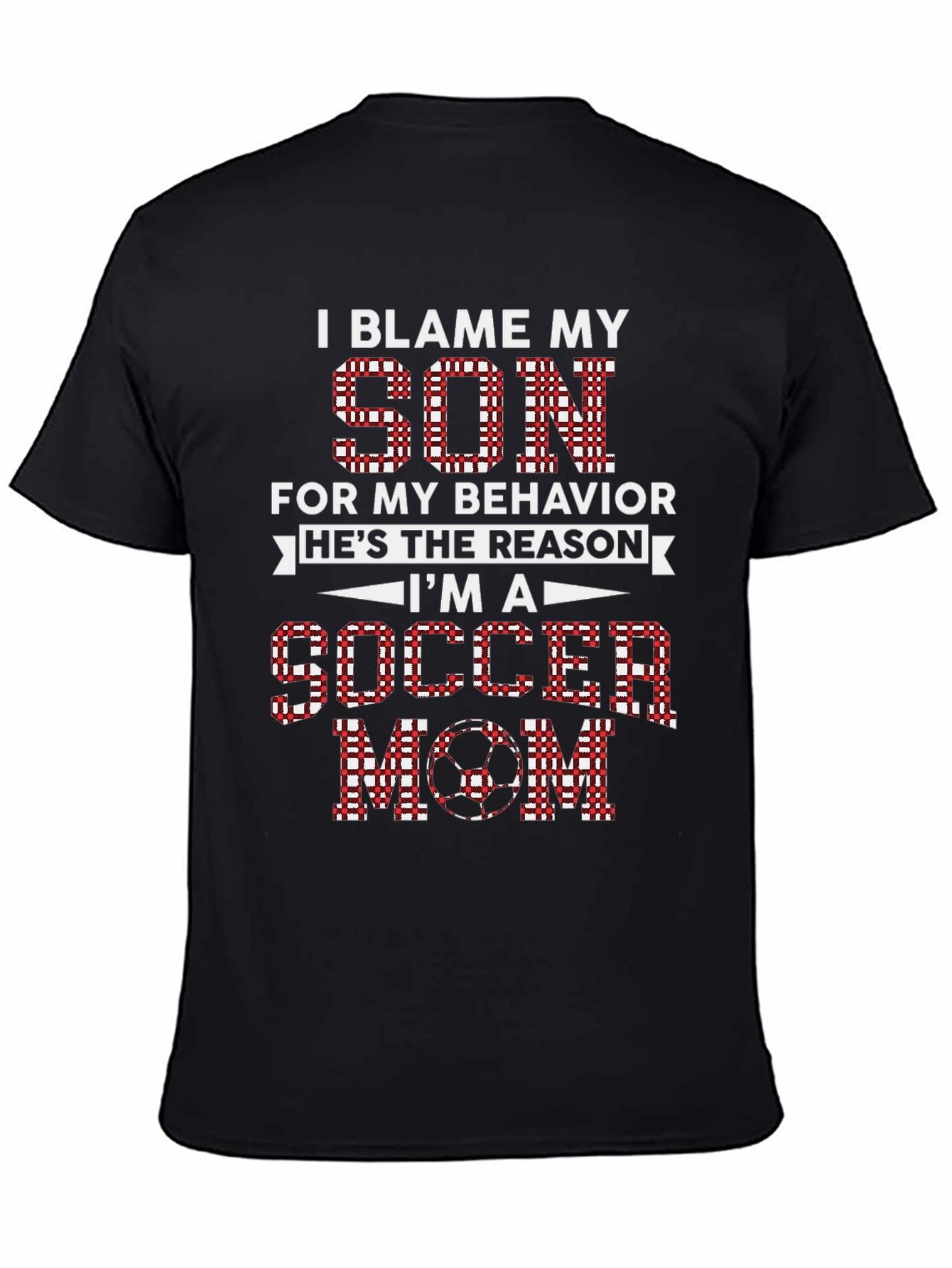 Black I Blame My Son Soccer Mom Graphic Tee view 4
