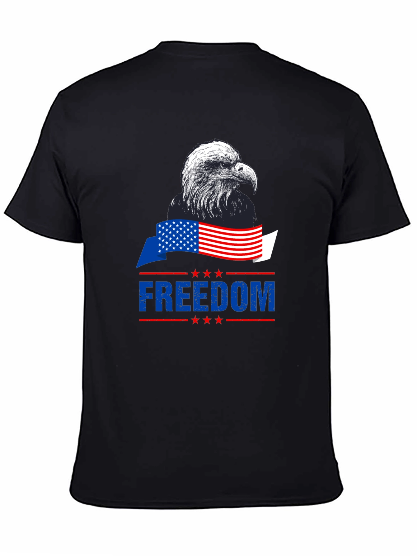 Black Patriotic Eagle Freedom T-Shirt - American Pride view 4
