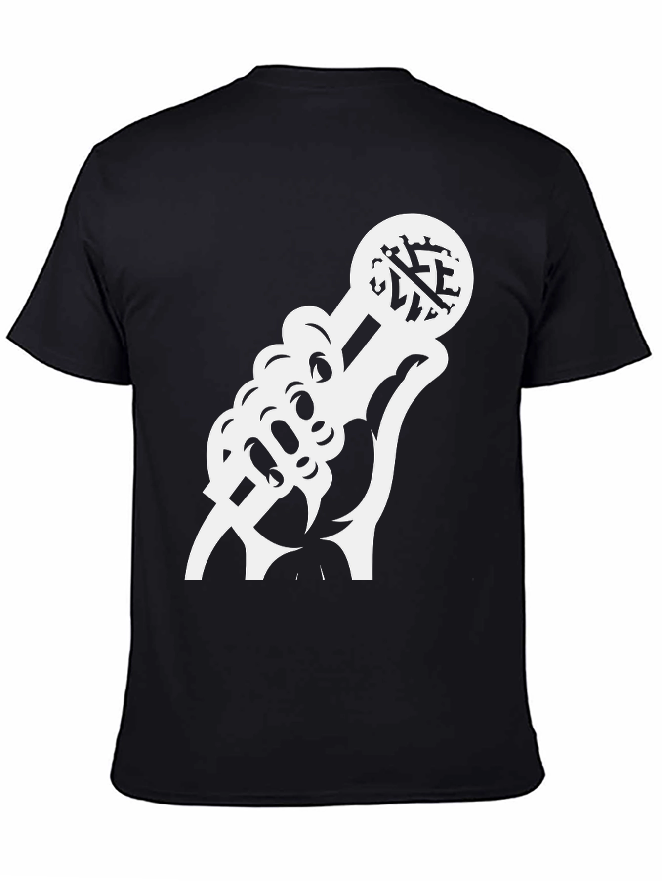 Black Mic Drop Tee: Classic Black Graphic T-Shirt view 4