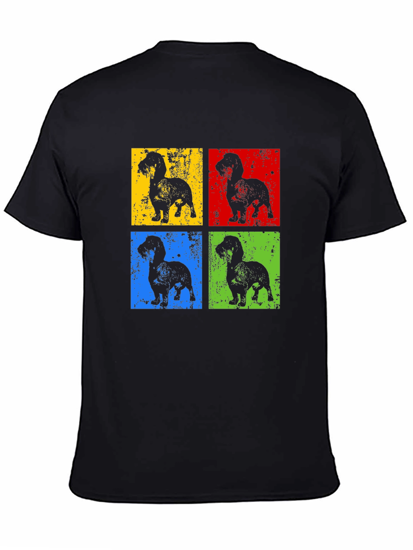 Black Dachshund Pop Art T-Shirt - Modern Dog Lover Tee view 4