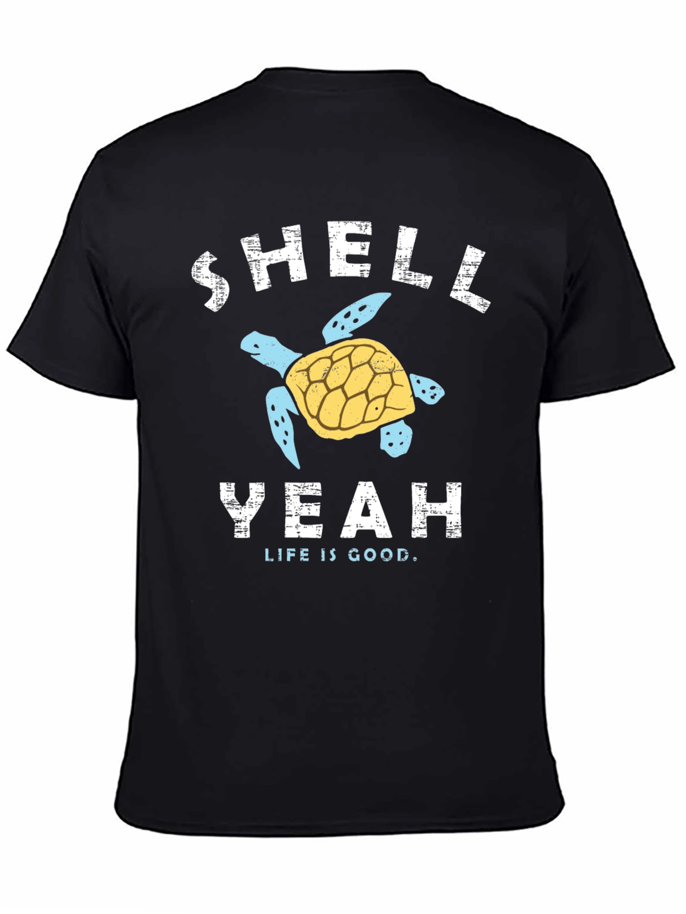 Black Shell Yeah Turtle Graphic T-Shirt view 4