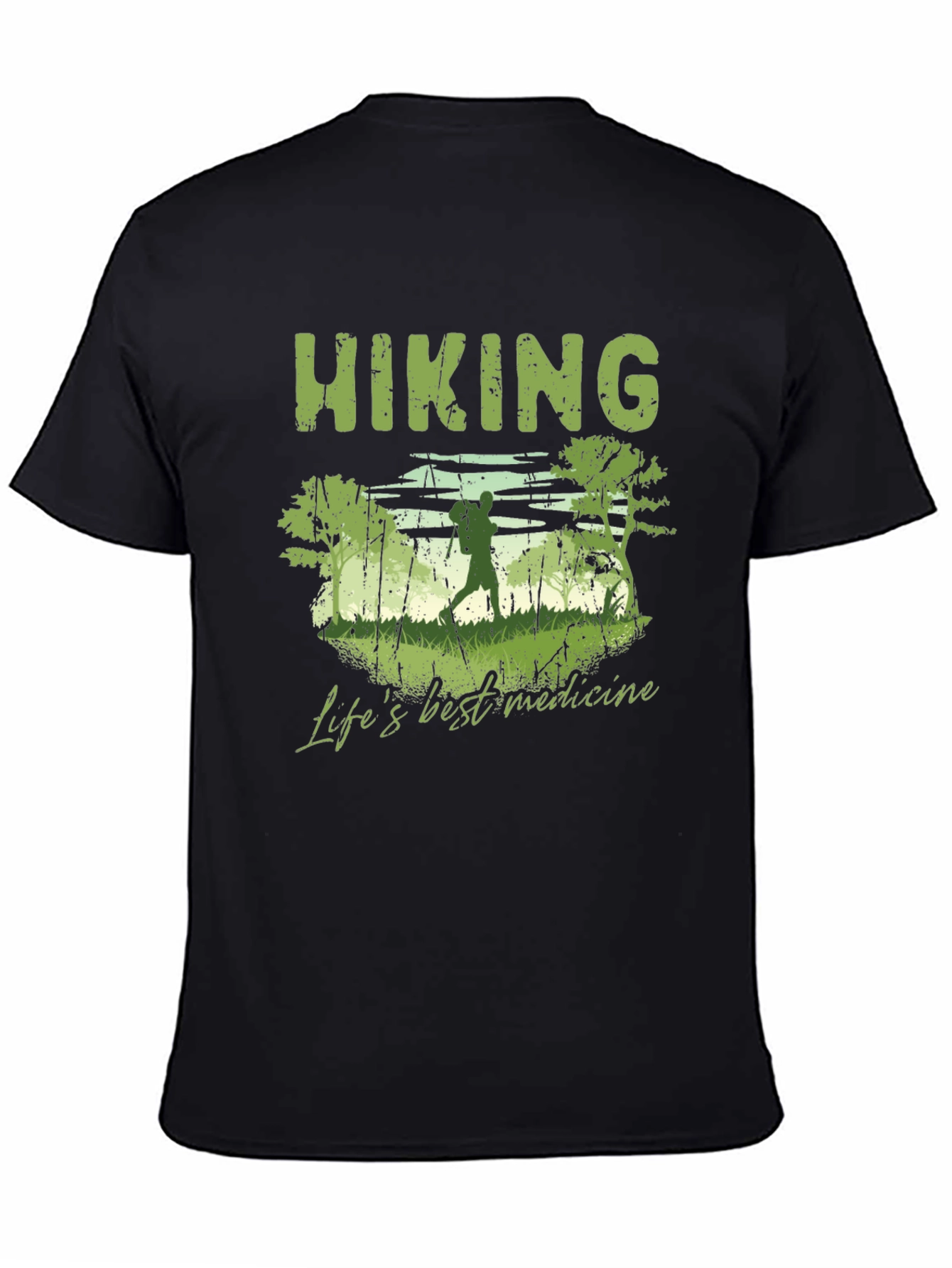Black Hiking 'Life's Best Medicine' Graphic T-Shirt view 4