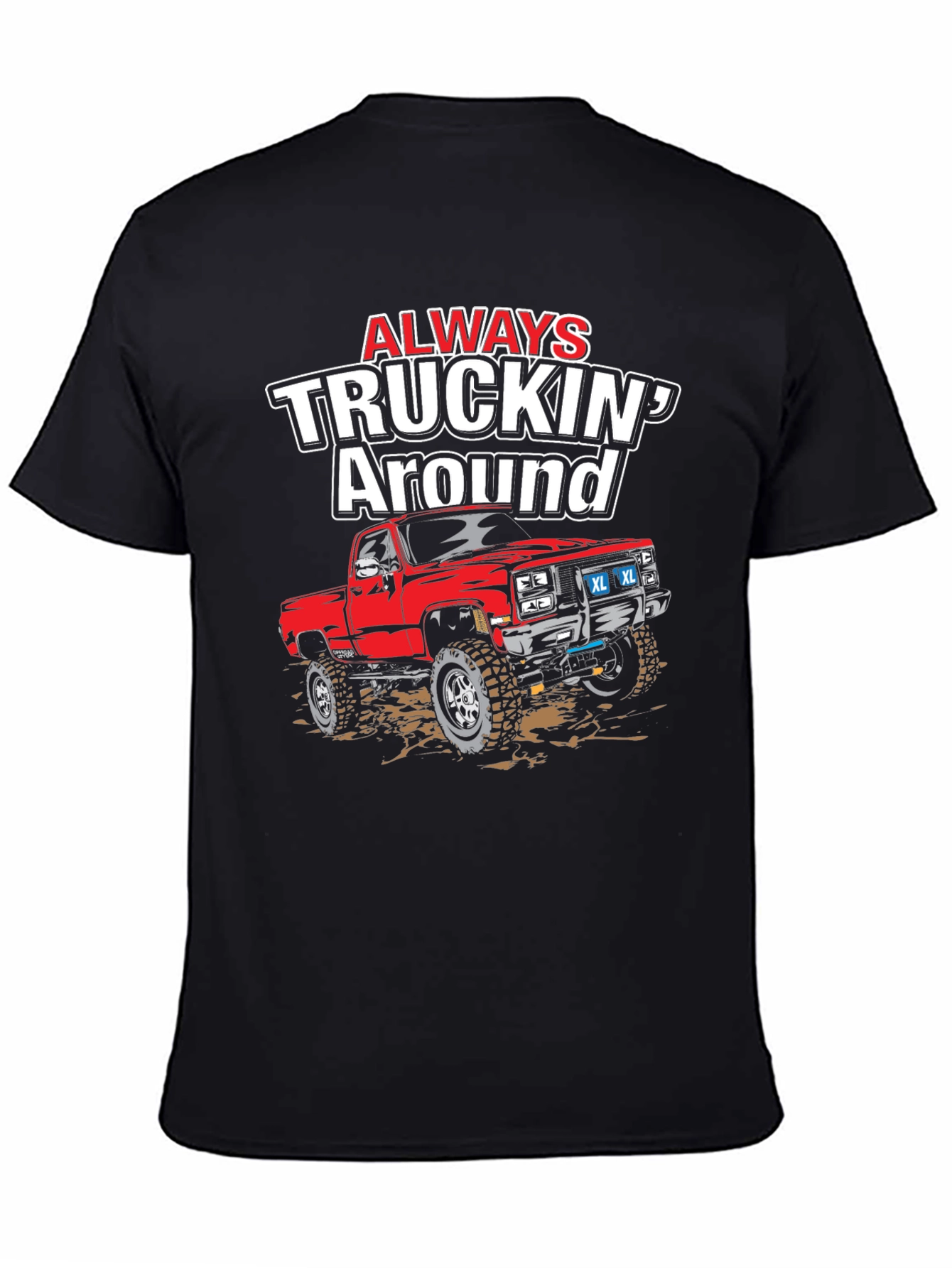 Black Always Truckin' Around Graphic T-Shirt view 4