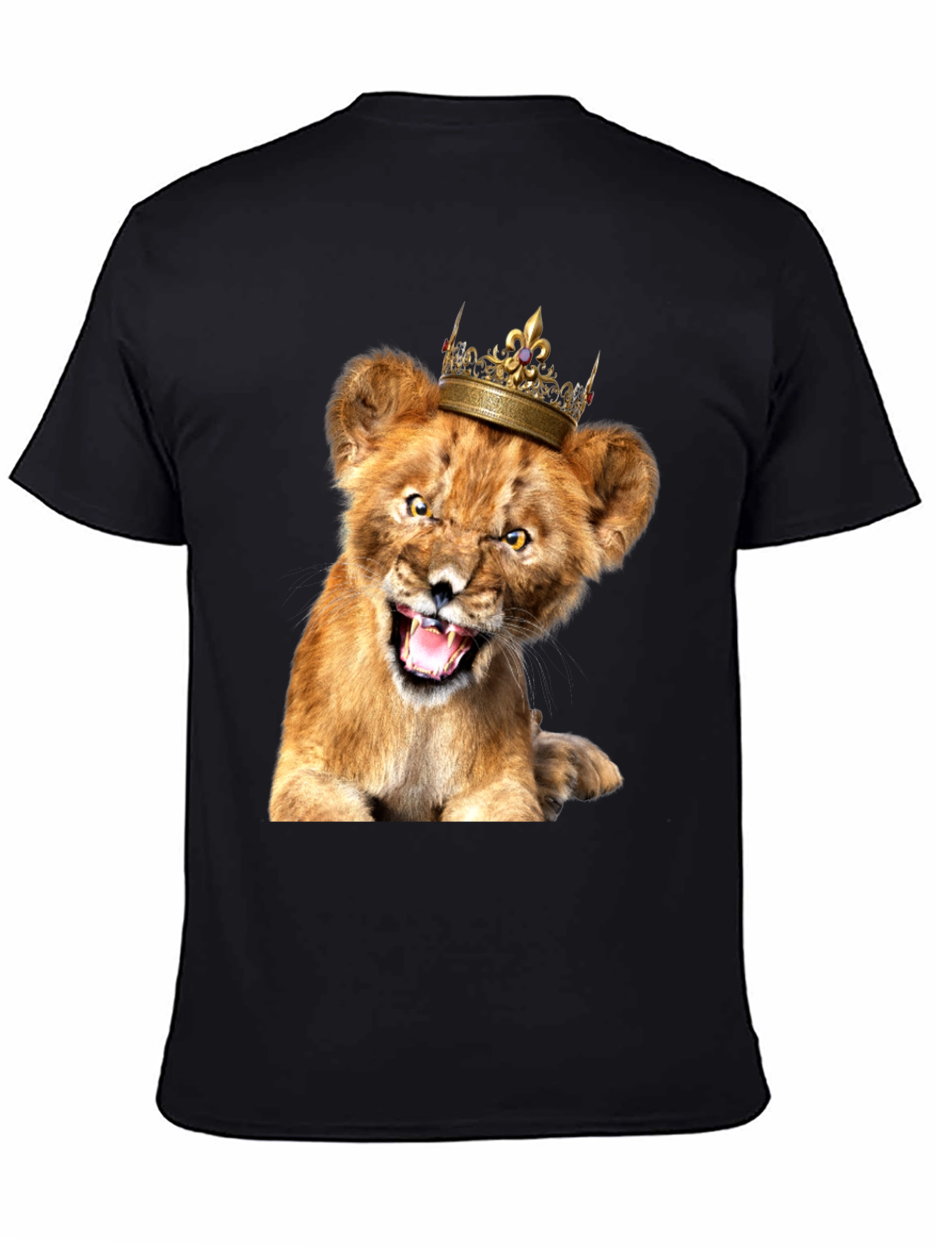 Black Lion Cub King T-Shirt - Fierce & Fun! view 4