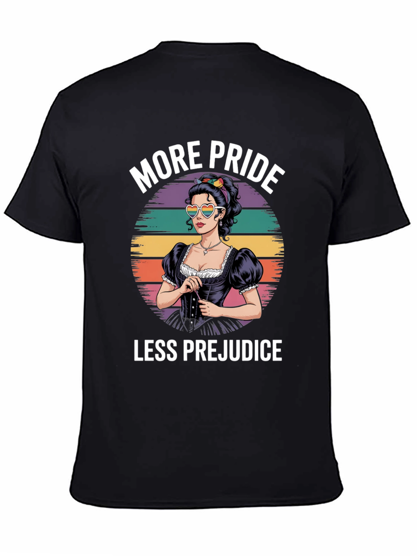 Black More Pride Less Prejudice T-Shirt view 4