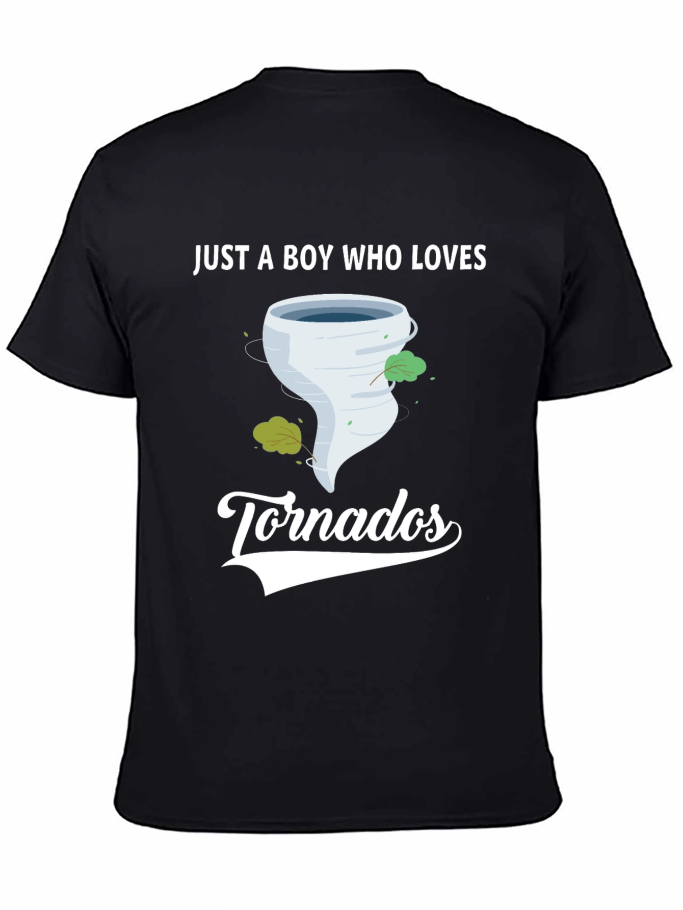 Black Boy Who Loves Tornadoes Black Graphic T-Shirt view 4