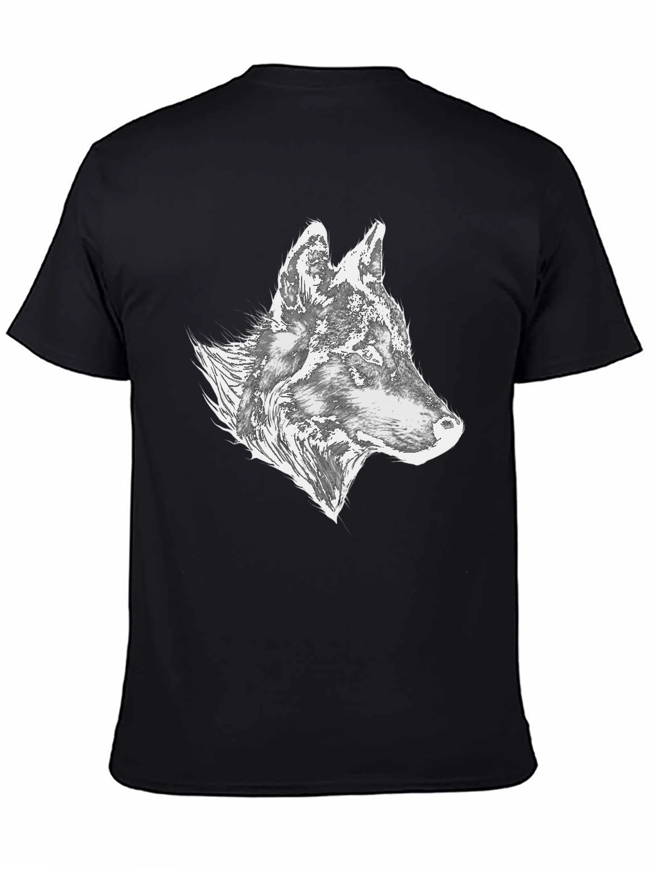 Black Wolf Graphic Tee - Stylish Men's Black T-Shirt view 4