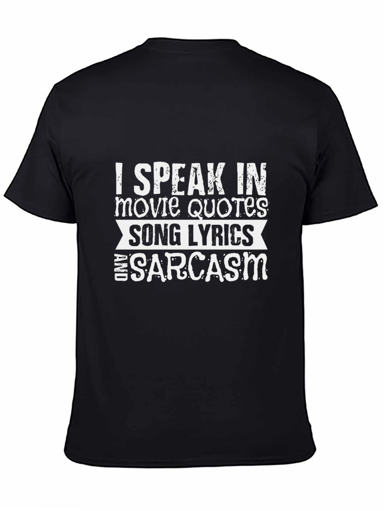 Black Funny "I Speak In Movie Quotes..." Graphic Tee view 4