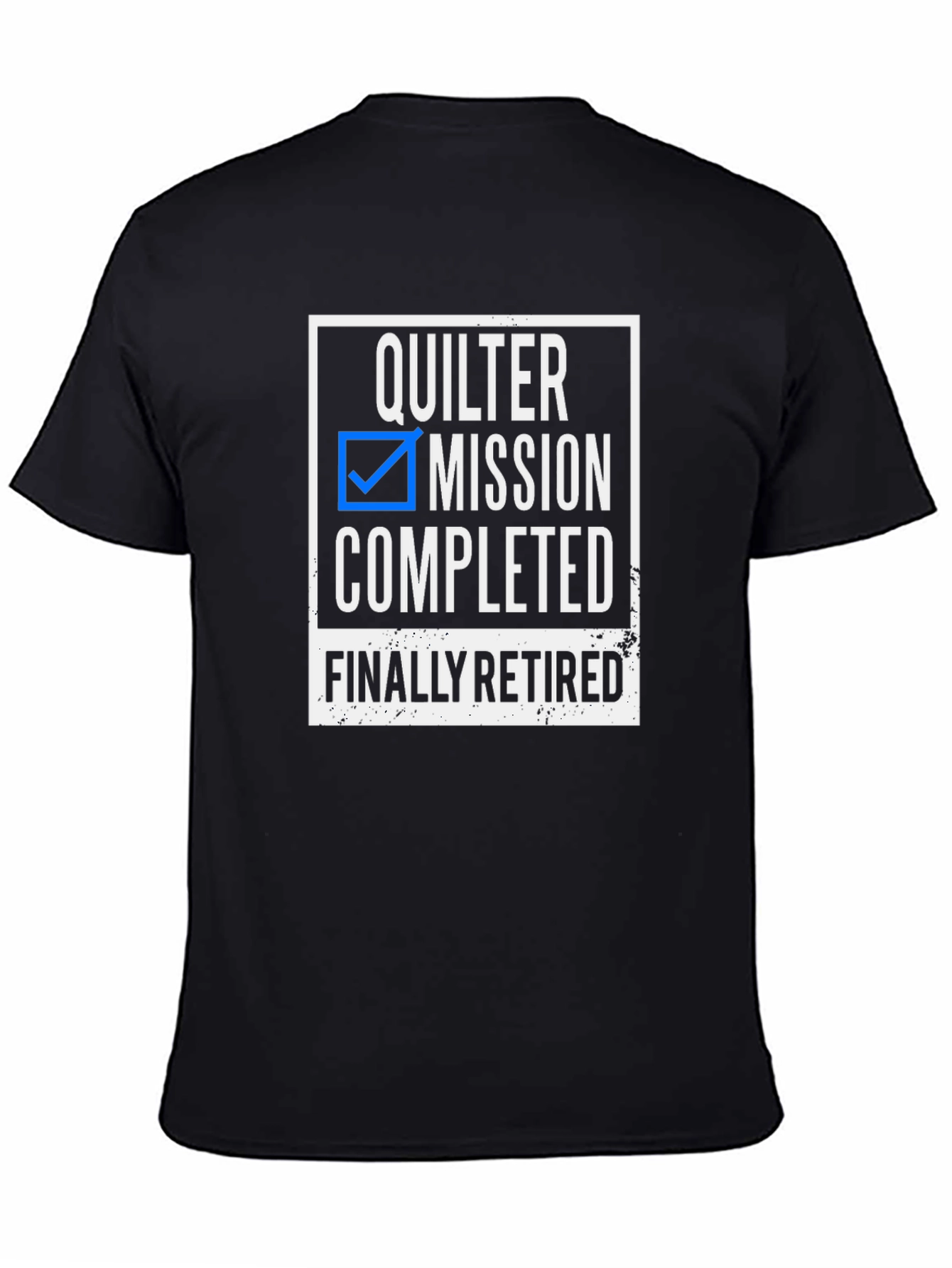 Black Quilter Mission Completed, Funny Retirement T-Shirt view 4