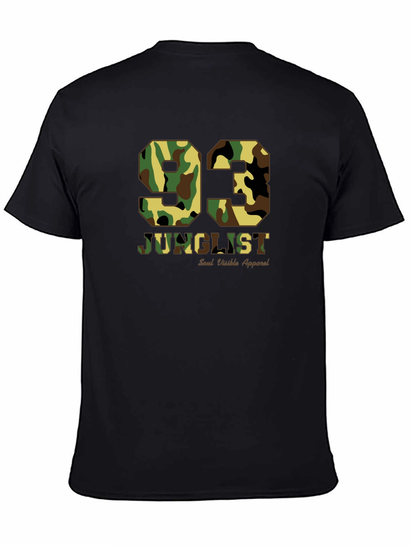Black Camo 93 Junglist Black T-Shirt view 4