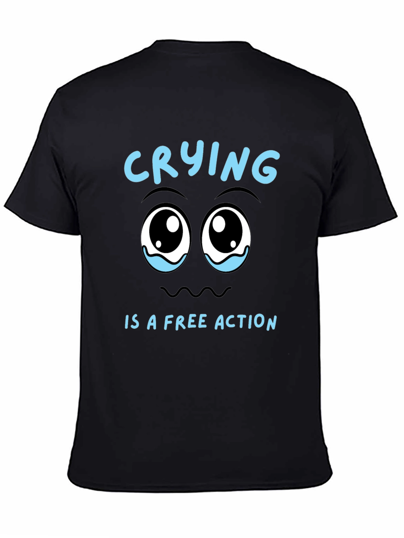 Black Crying is a Free Action Black T-Shirt view 4