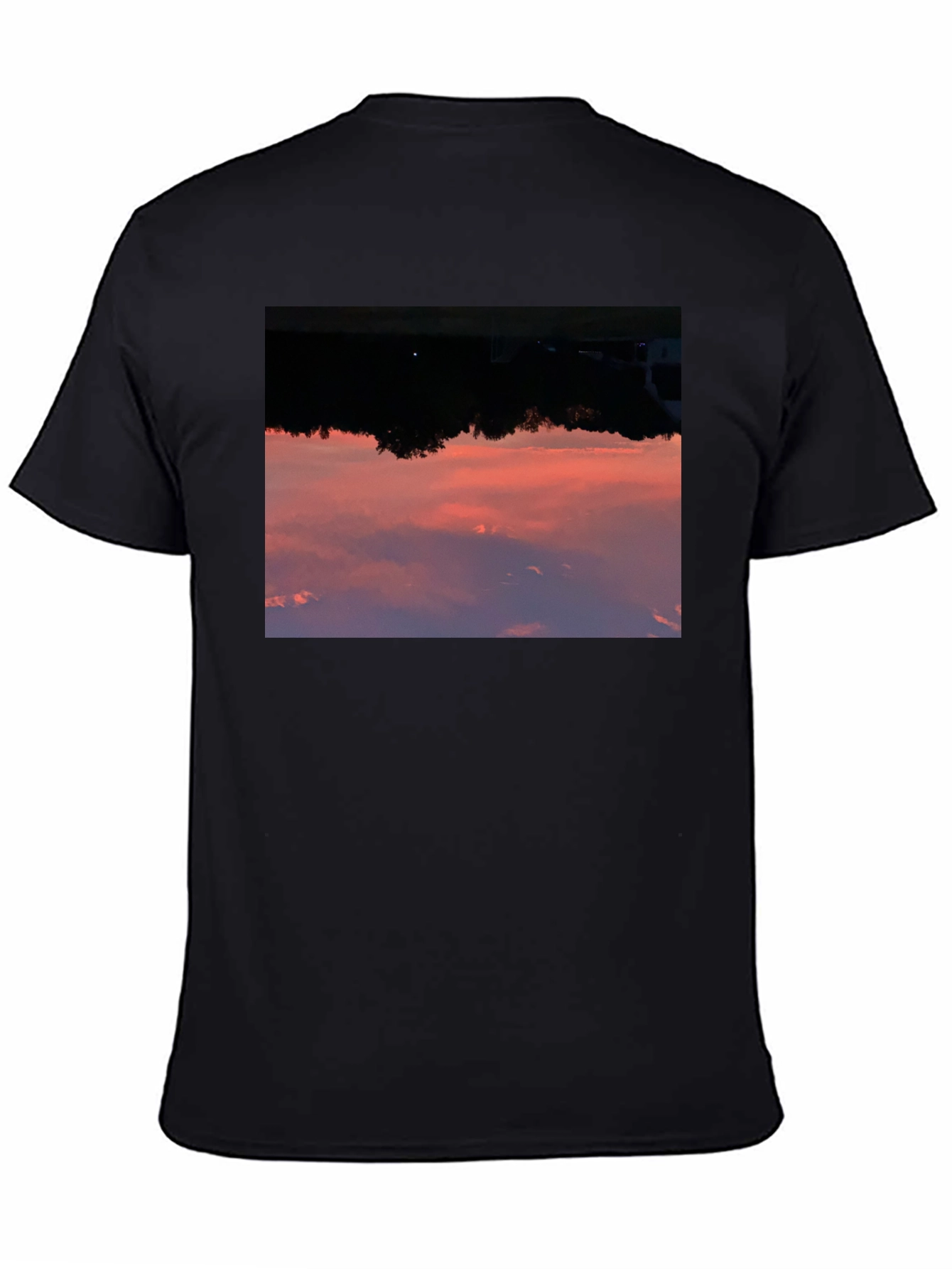 Black Sunset Sky Graphic Black T-Shirt view 4