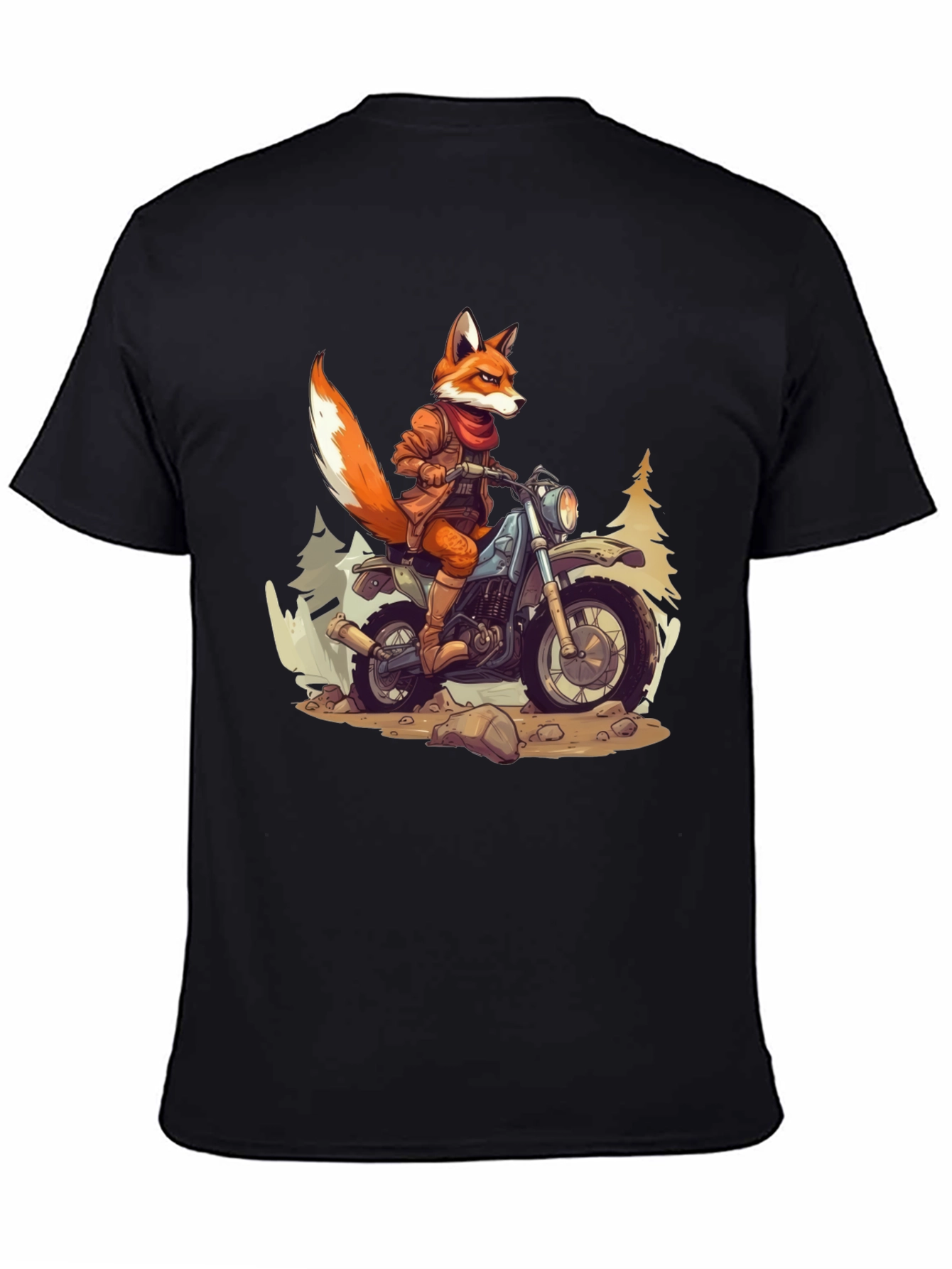 Black Fox Rider Graphic T-Shirt view 4