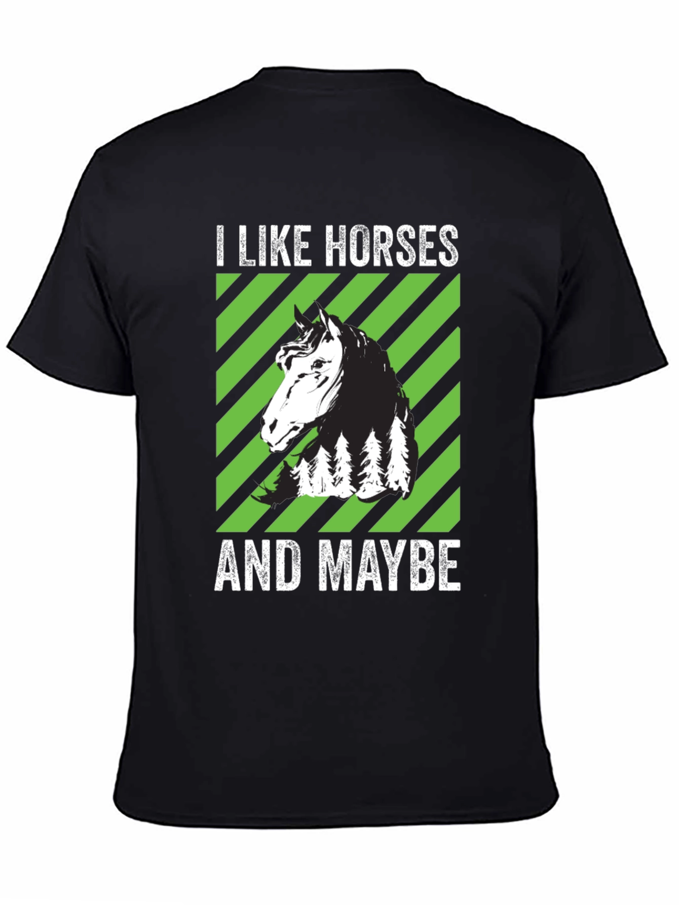Black I Like Horses And Maybe T-Shirt, Black view 4
